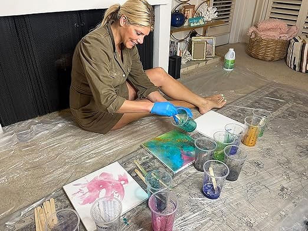 EPE EasyPour Epoxy 2 Gallon Kit - Crystal Clear High Gloss Resin and Hardener, 2 Mixing Cups, Silicone Spatula, Plastic Spreader - Wood Tabletops, Epoxy Countertop Resin, Epoxy Casting and Art Work