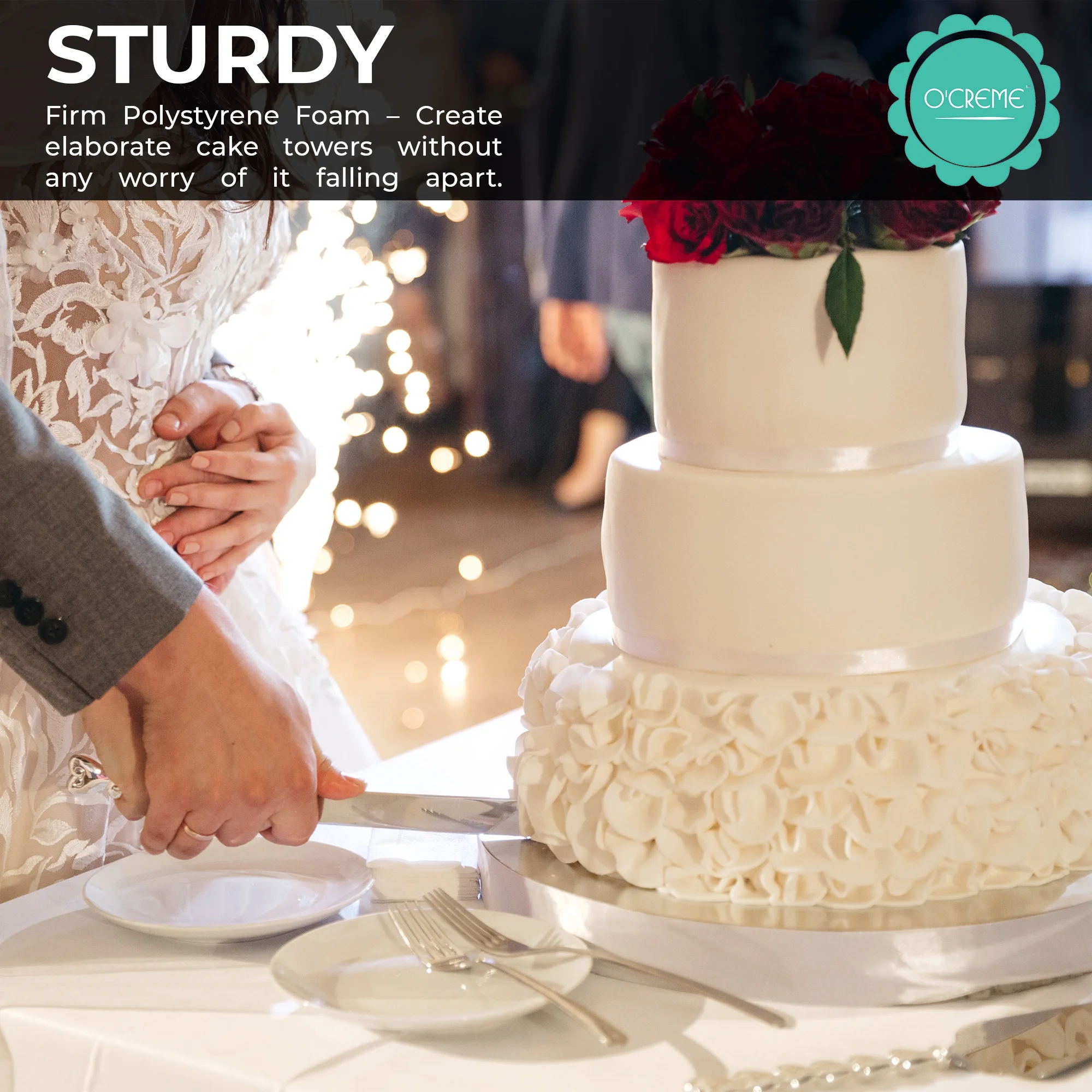 Square Cake Dummy, Styrene - 20