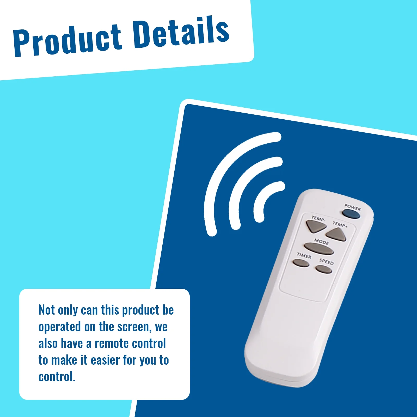 WANAI Compact Air Conditioner 8000 BTU AC Unit Dehumidifier Fan 3-in-1, Room Up to 250 Sq.ft White