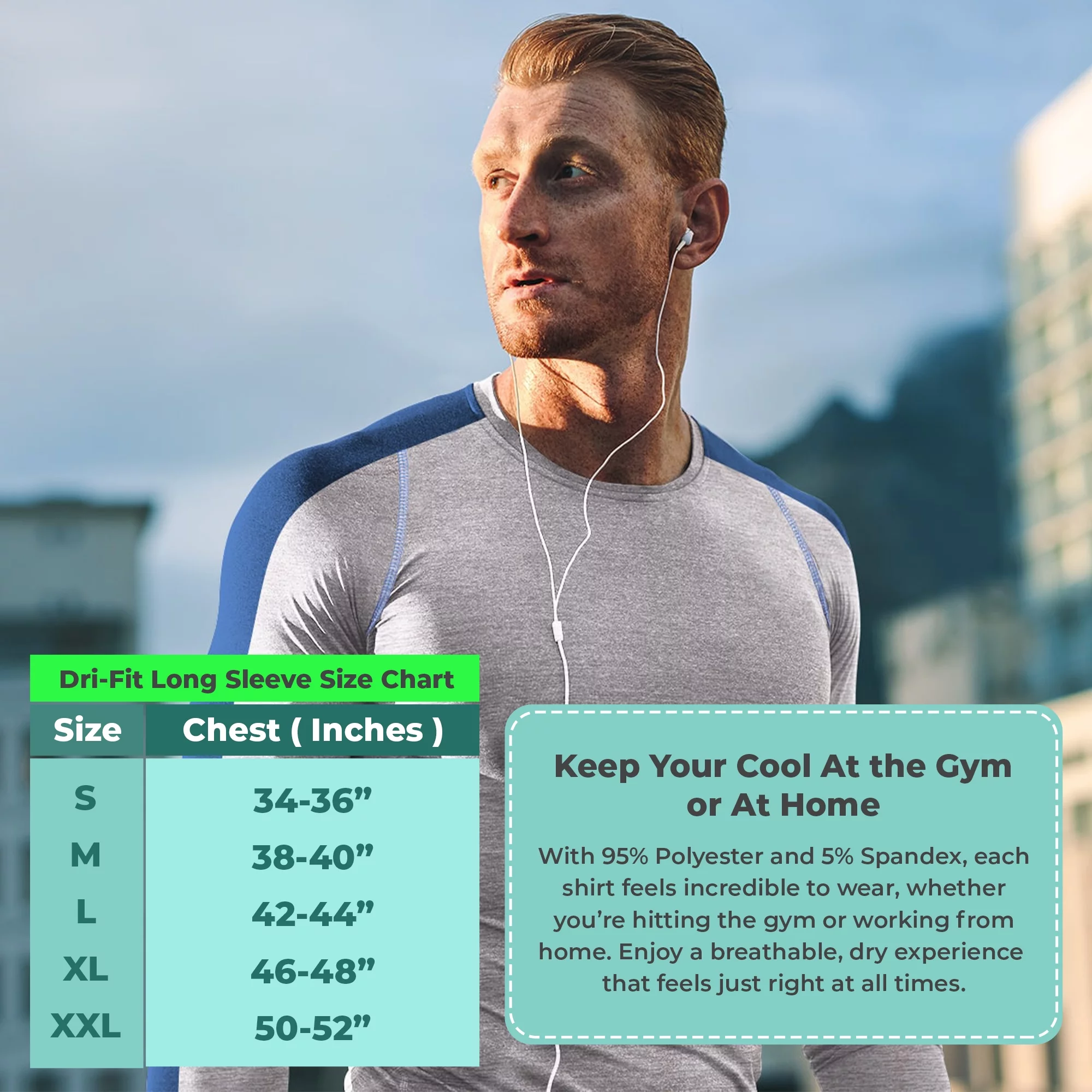 DARESAY Dri-Fit Long Sleeve T Shirts for Men-4 Pack- Moisture Wicking, Quick Dry Tees (Up to 3XL)