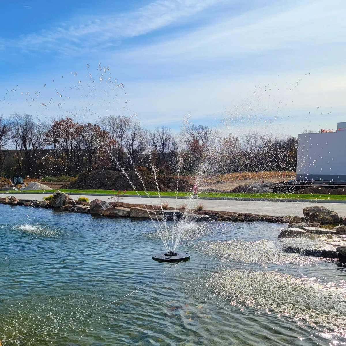 HALF OFF PONDS 1/2 HP Floating Fountain | 100 foot Cord | 9 Patterns | Surface Aeration for Ponds | AQF6100-100