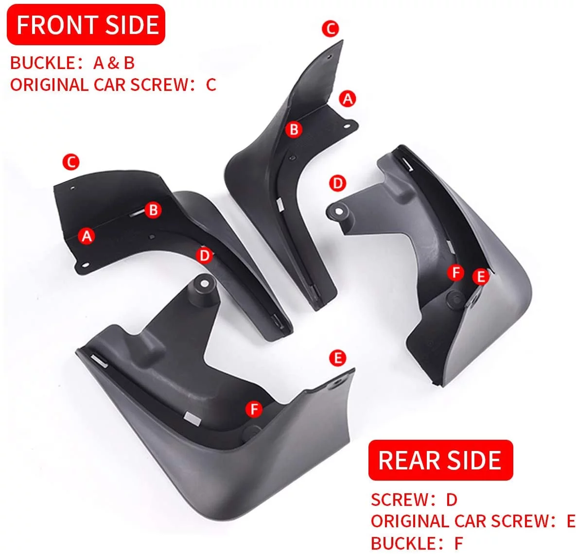 A-Premium Splash Guards Mud Flaps Mudguards Fender Compatible with Tesla Model 3 2016 2017 2018 2019 2020 2021 Front and Rear 4-PC Set