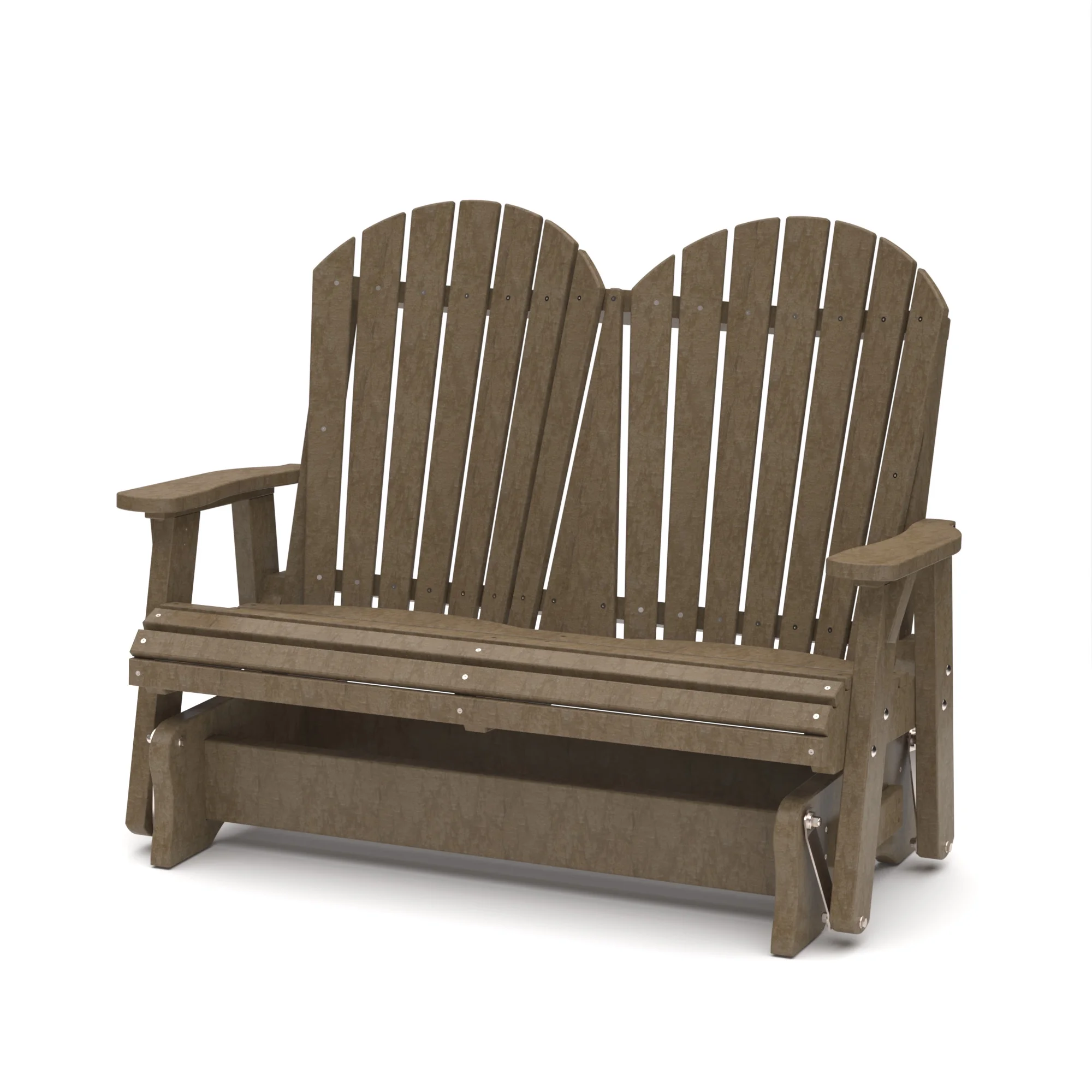 Wildridge Heritage Double Glider, Weathered Wood, Outdoor Weather Resistant Poly Patio Furniture