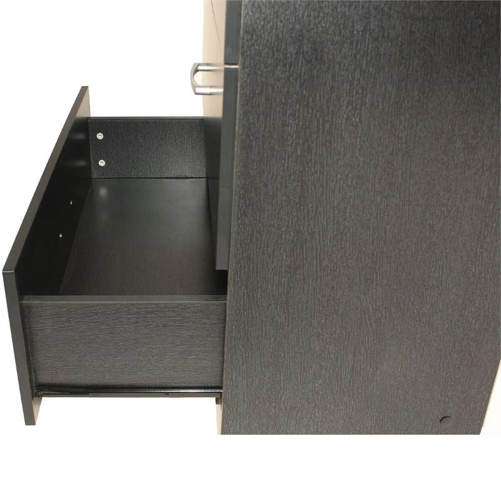 Home Square 2-Piece Set with Full Bed and Chest Bedroom Dresser in Black