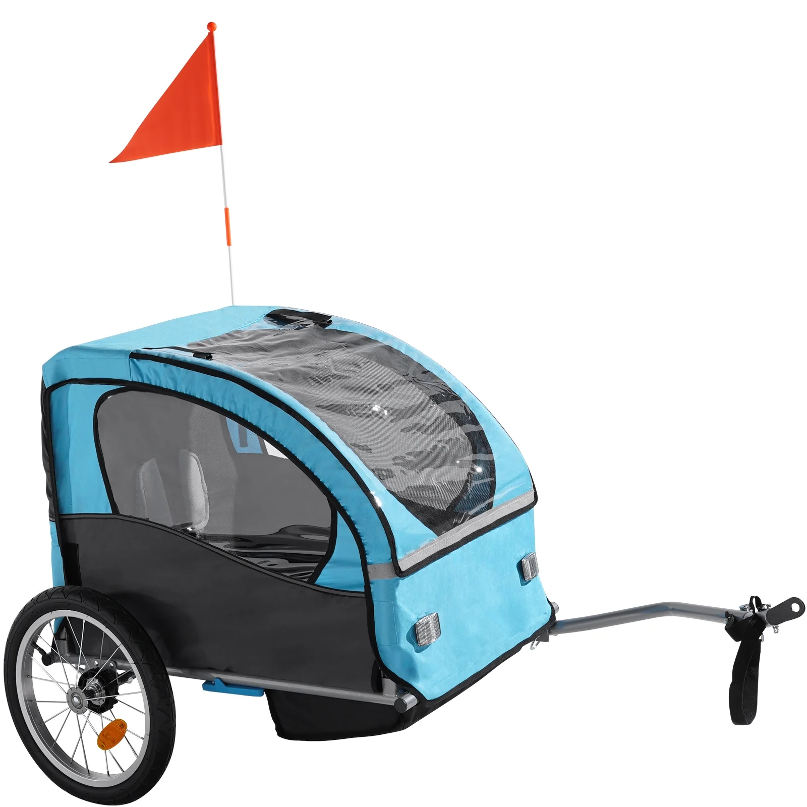 SKYSHALO 60 lbs. Kids Bike Trailer Folding Steel Bicycle Trailer Stroller