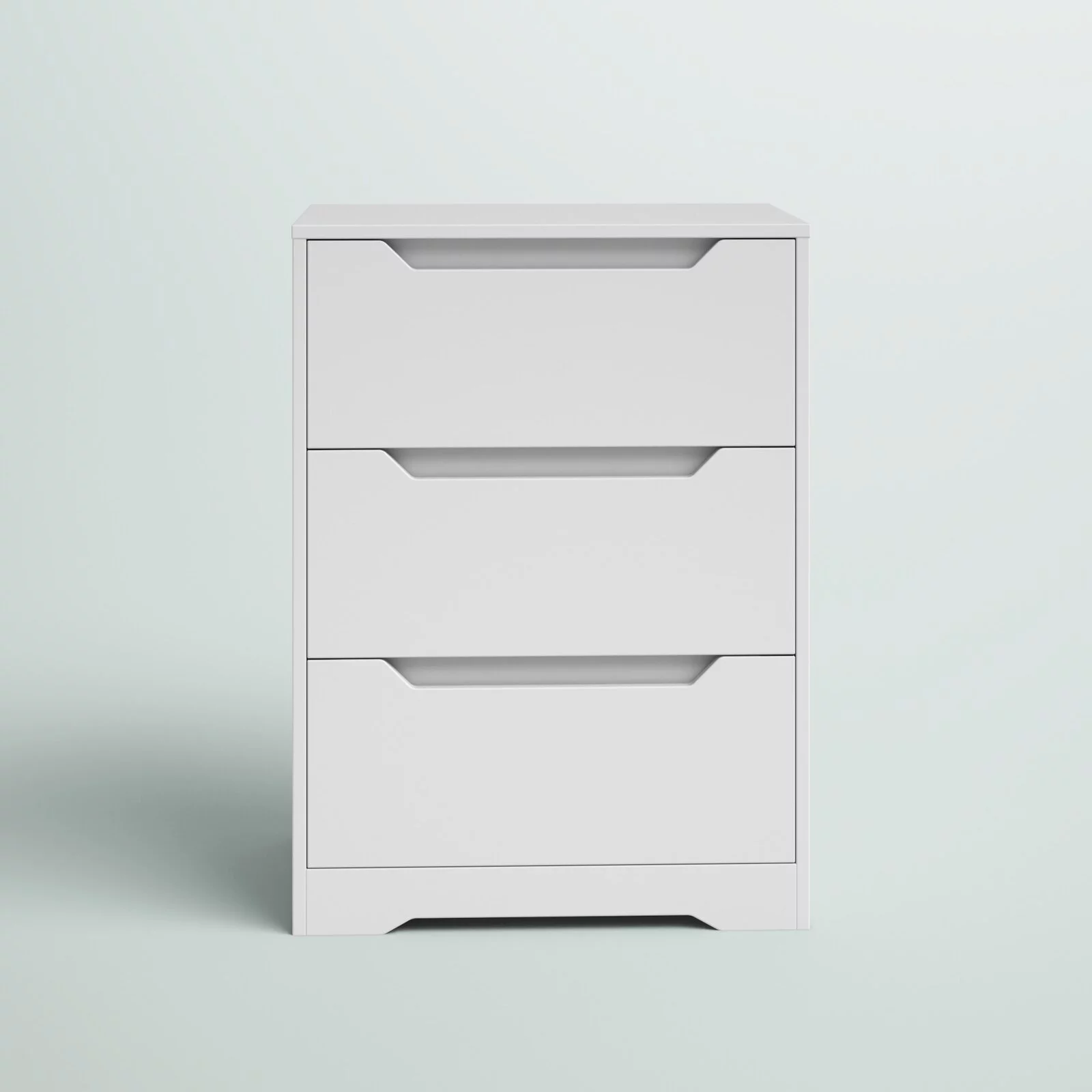 Homfa White Dresser with 3 Drawers, 23.6'' W Tall Nightstand Chest of Drawer with Cutout Handles for Living Room