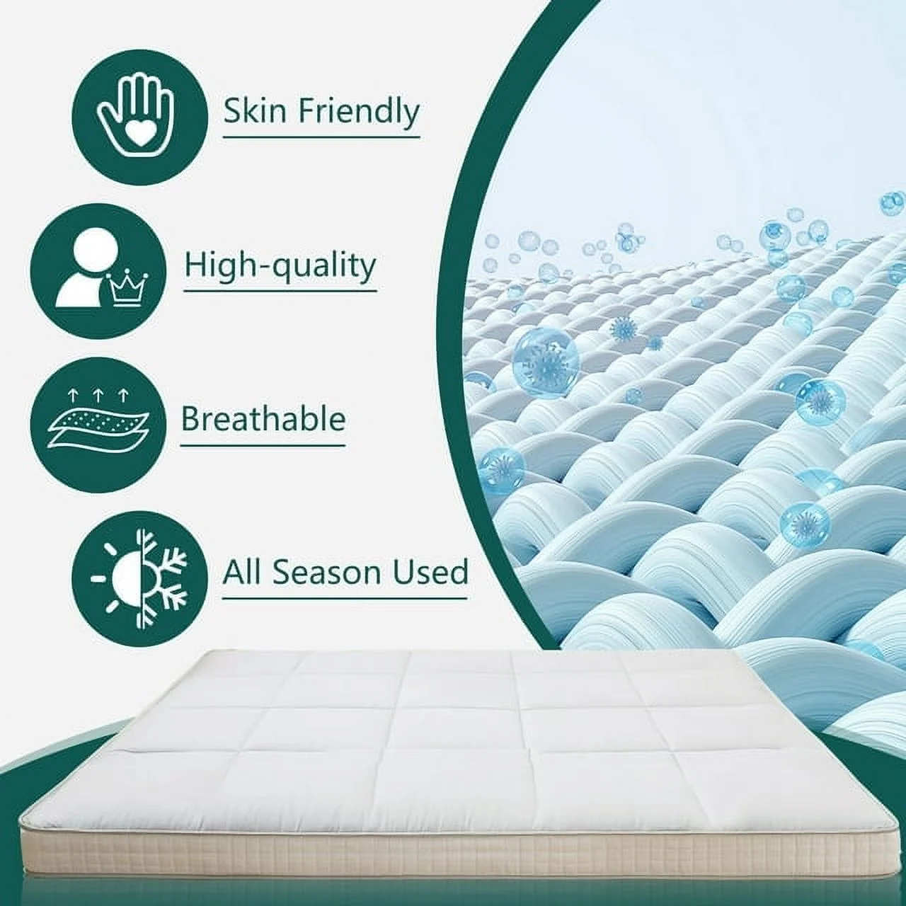 Japanese Floor Mattress, Futon Mattress, Foldable & Portable, Roll up Mattress Tatami Mat Sleeping Pad with Storage Bag