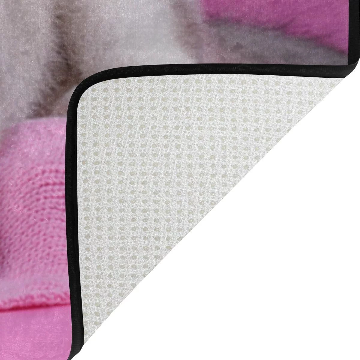 Dreamtimes Cute Siberian Husky Puppy with Flower Lightweight Carpet Mats, 6'8