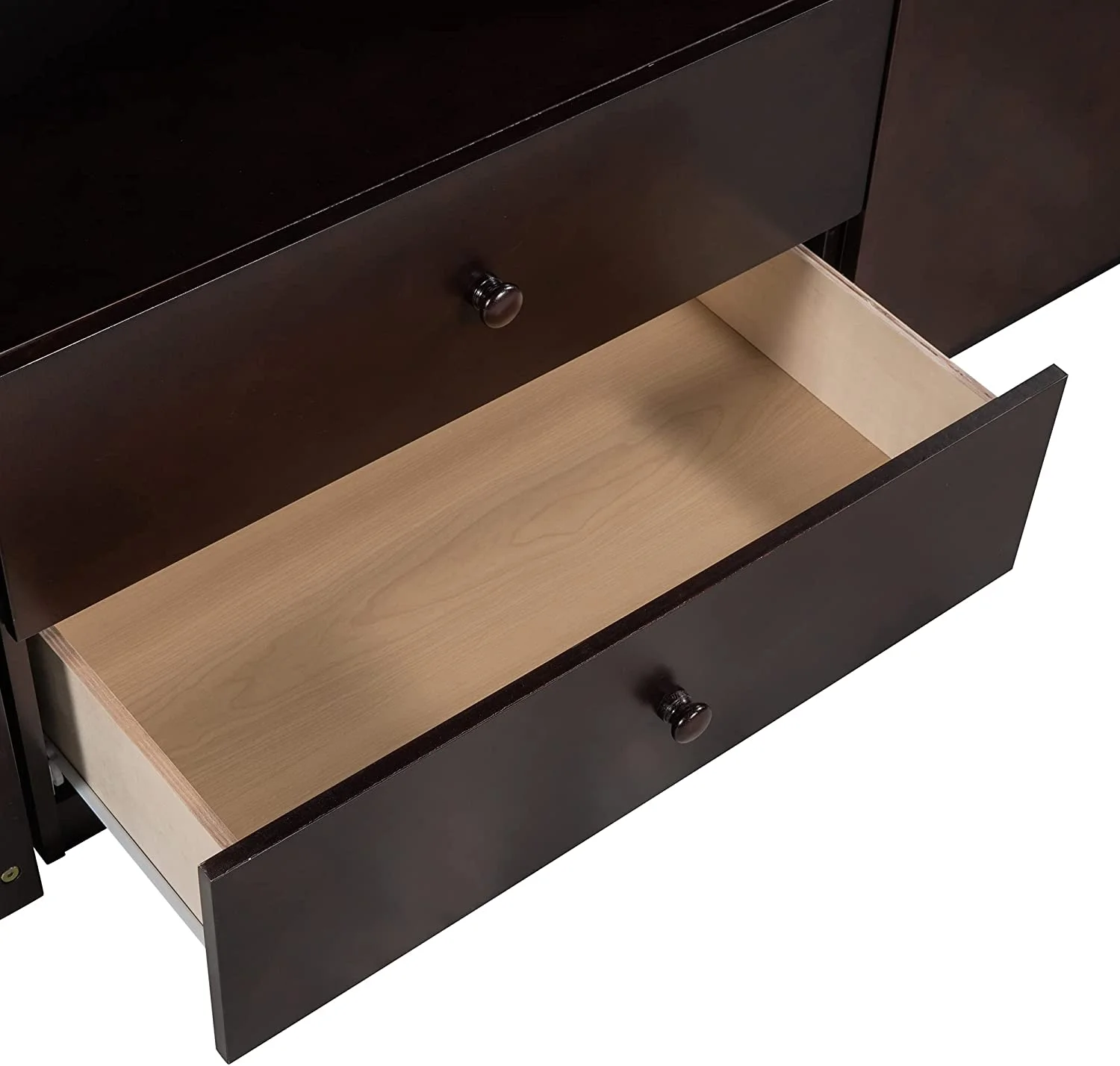 Low Loft Bed With Portable Desk And Stairs, Wood Size Loft Bed Frame With Storage Cabinets, Low Study Kids Loft Bed Frame For Bedroom Furniture (, Espresso)