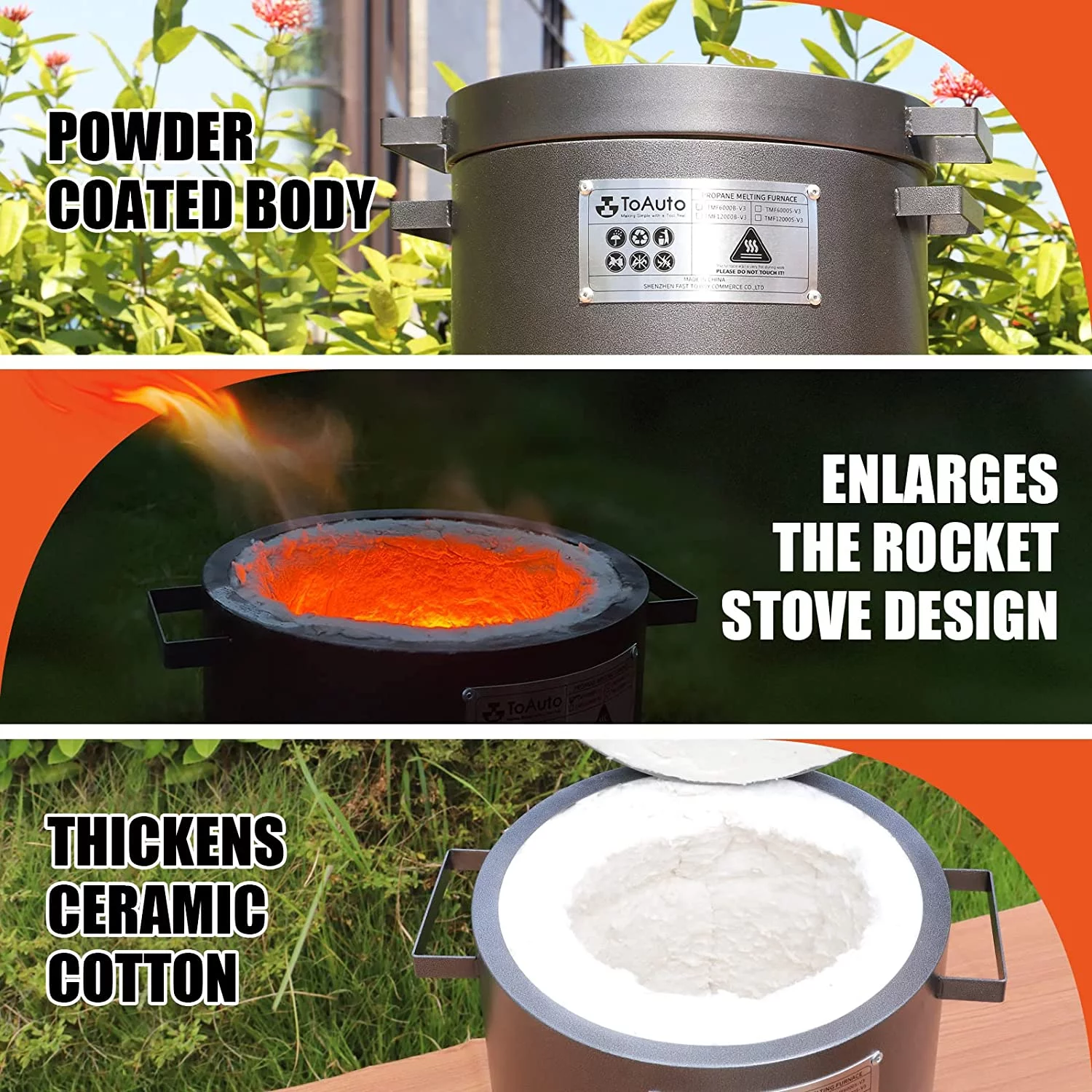 TOAUTO 6KG Propane Melting Furnace Kit,Home Stove Kiln Casting Tool for Scrap Metal Recycle Gold Silver Copper Aluminum