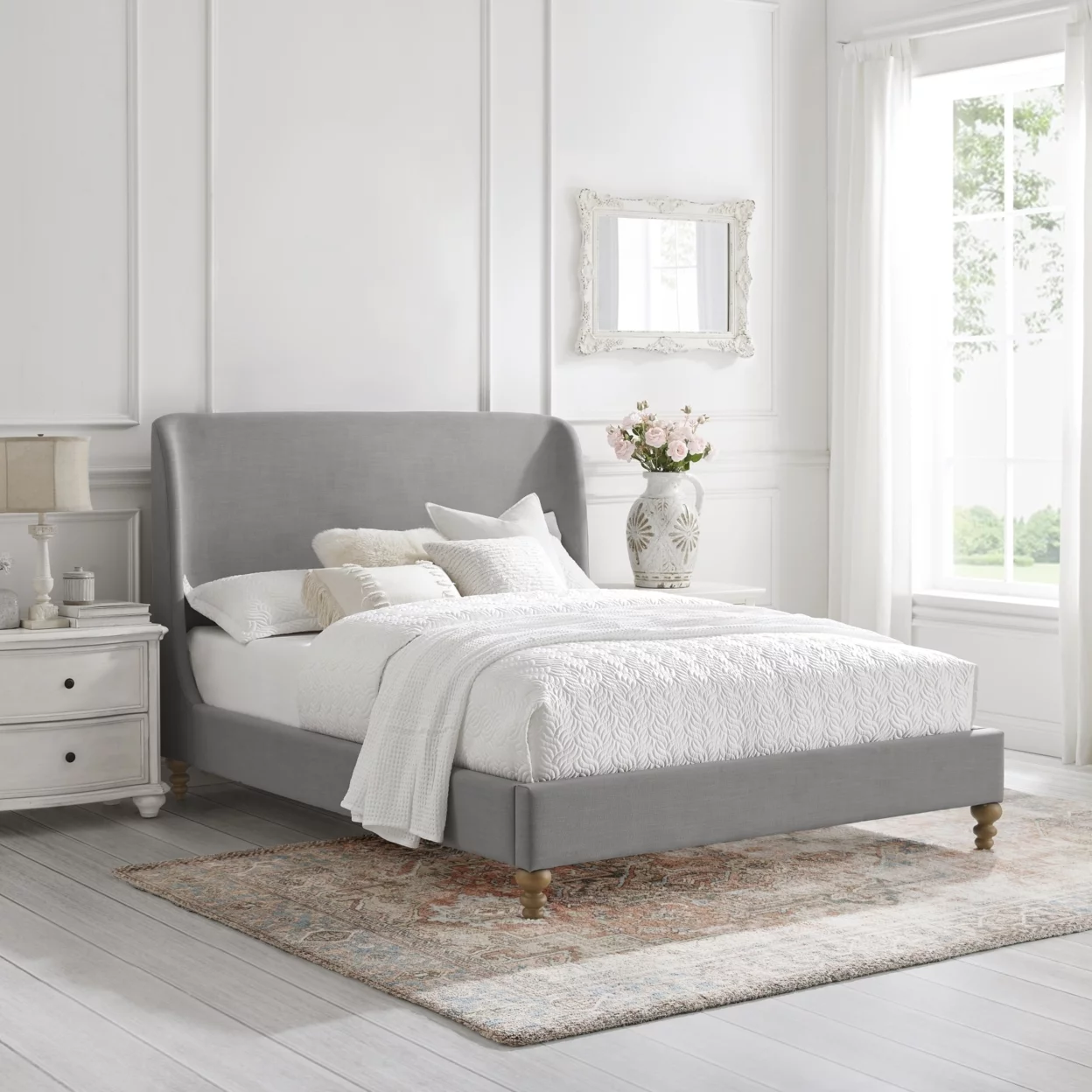 Rosalyn Bed-Wingback-Upholstered-Slats Included