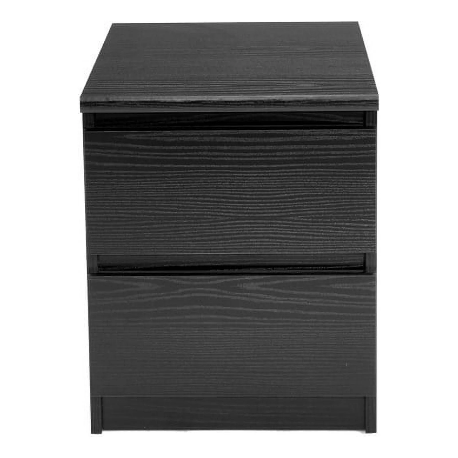Home Square 2 Drawer Night Stands in Black Woodgrain (Set of 2)