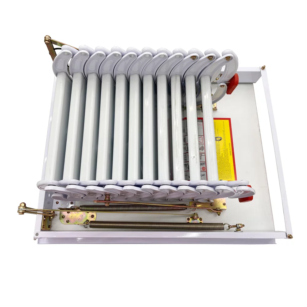 INTSUPERMAI Side Mounted Attic Loft Ladder Stairs Extension Ladder 11 Steps Al-Mg Alloy White