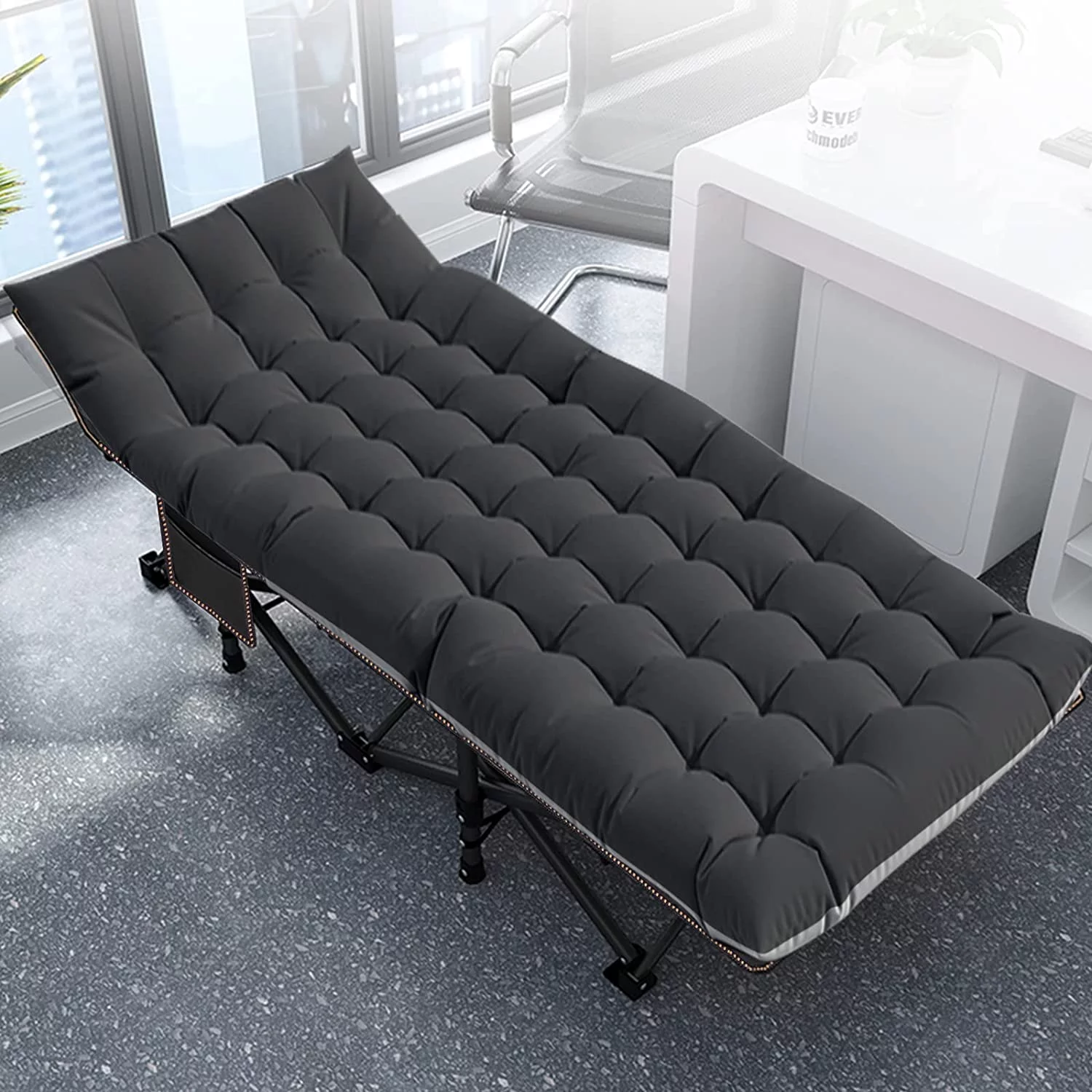 ABORON Oversized XL Folding Sleeping Cots for Adults, 900lb Loading Double-Layer 1200D, Heavy Duty Guest Bed W/Mattress & Carrying Bag