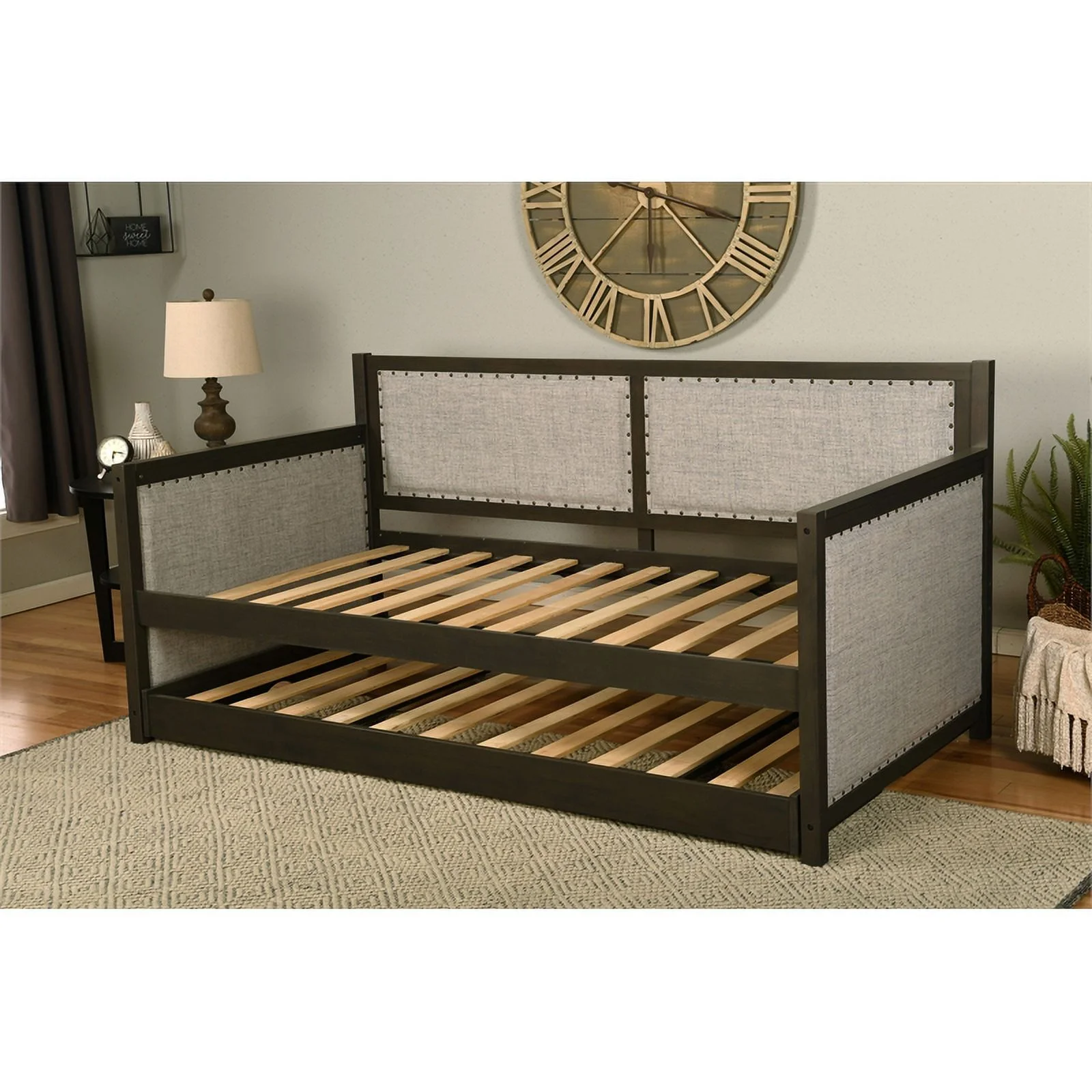 Kodiak Furniture Sloane Wood Daybed in Graystone Finish includes Pop Up Trundle