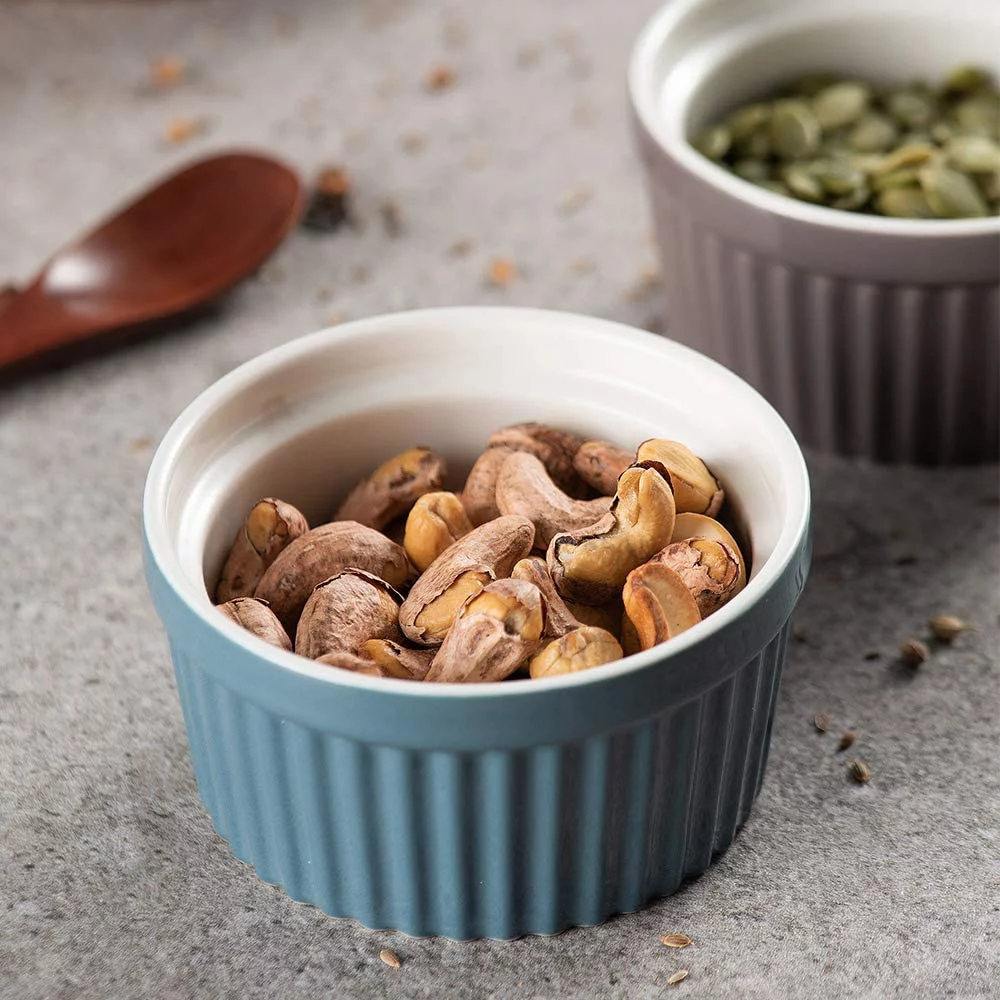 DOWAN Ramekins 8 oz Oven Safe - Creme Brulee Ramekins for Baking, Porcelain Ramekins Oven Safe, Souffle Ramekins Bowls, Set of 6, Christmas Gifts