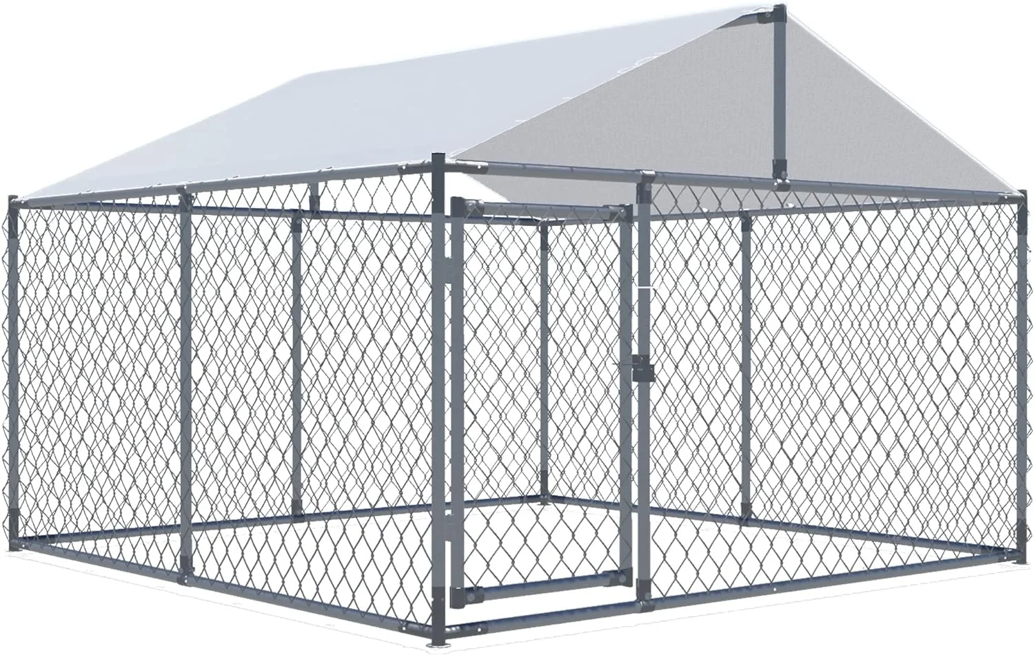 Aixvx 7.5'x7.5'x5.3' Outdoor Dog Kennel Heavy Duty Outdoor Fence Dog Run, Anti-Rust Dog Cage with Waterproof UV-Resistant Cover and Updated Secure Lock