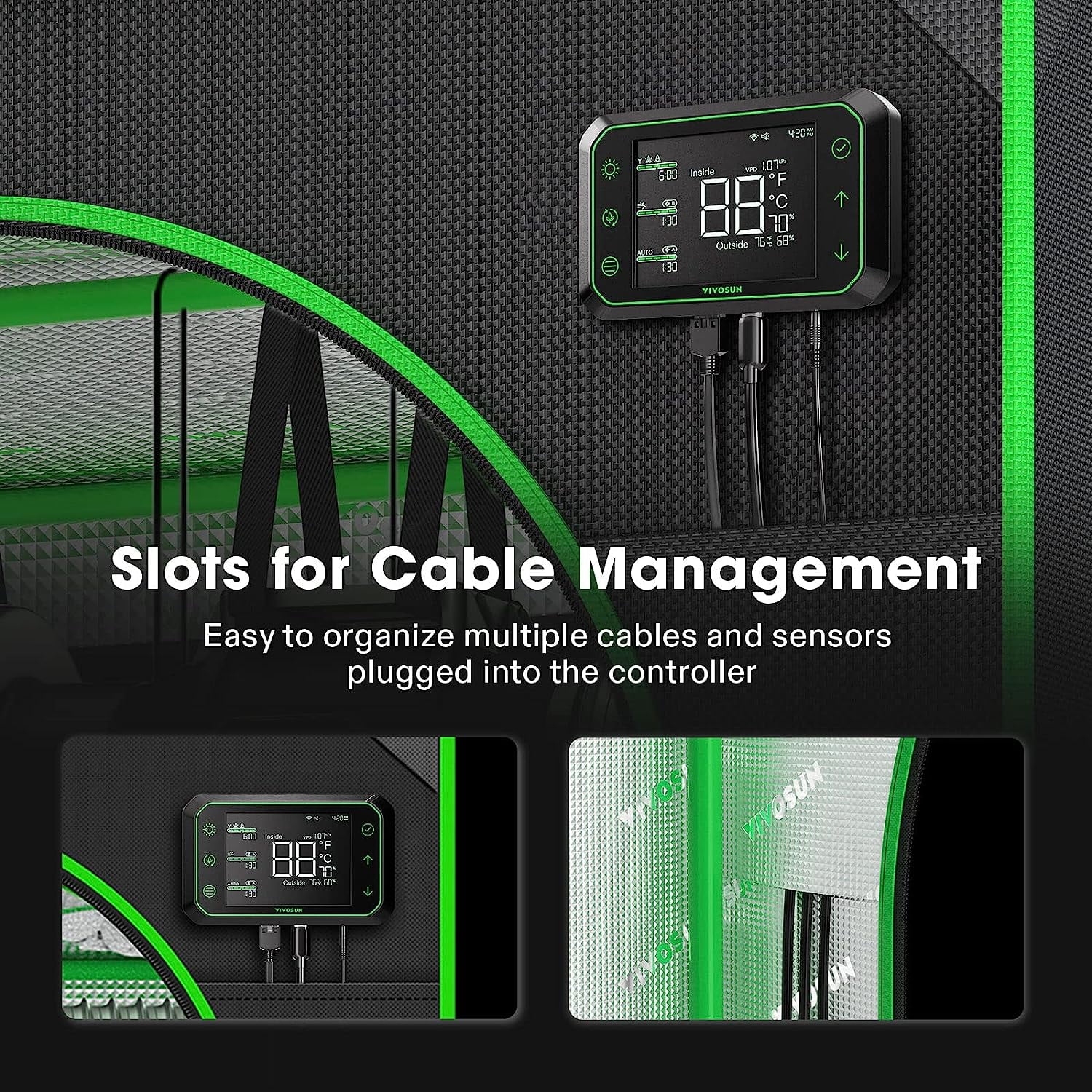 VIVOSUN GIY Smart Grow Tent System 4x2, WiFi-Integrated Grow Tent Kit, with Automate Ventilation and Circulation, Schedule Full Spectrum 200W LED Grow Light, and GrowHub E42A Controller