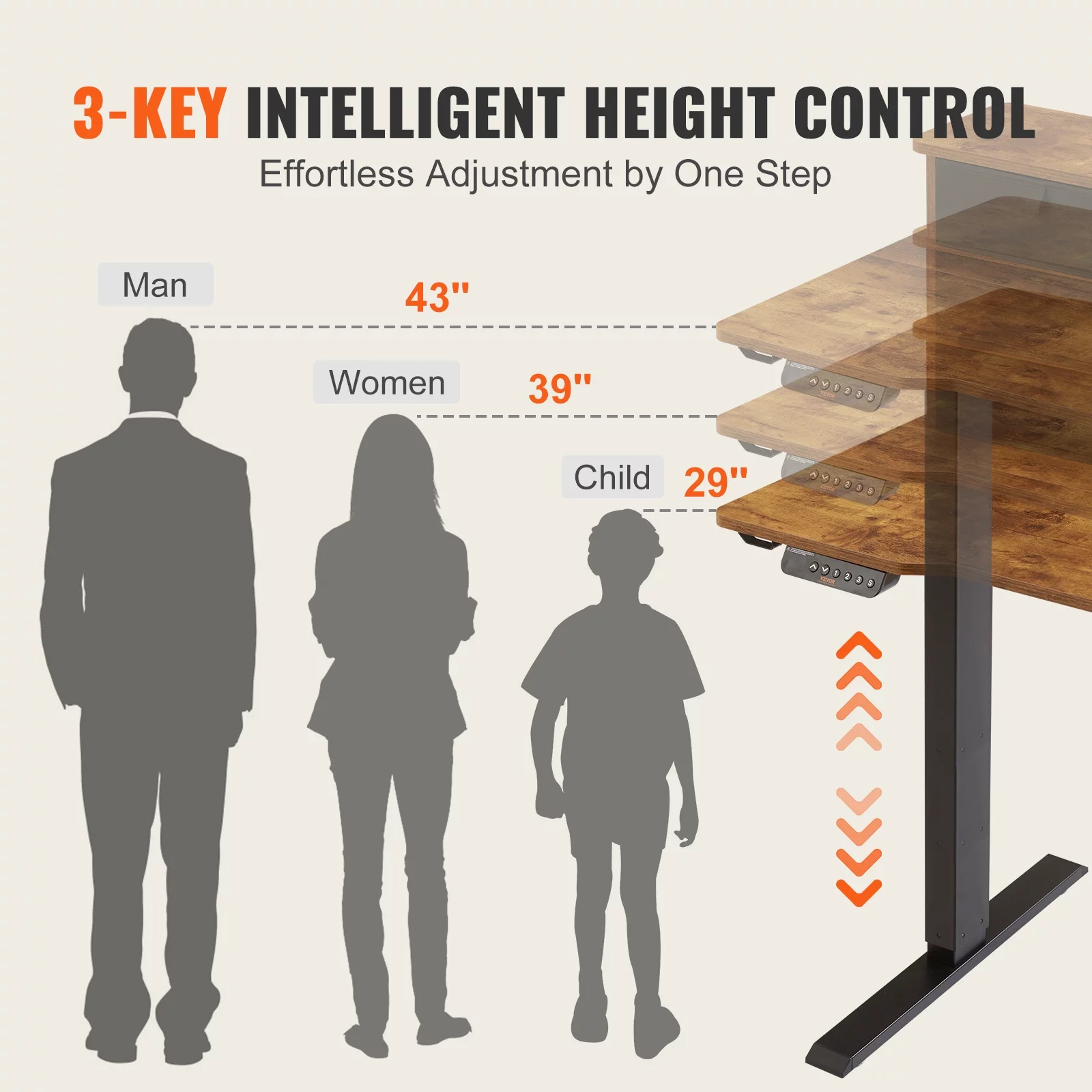 BENTISM Electric Adjustable Height Standing Desk 47.2