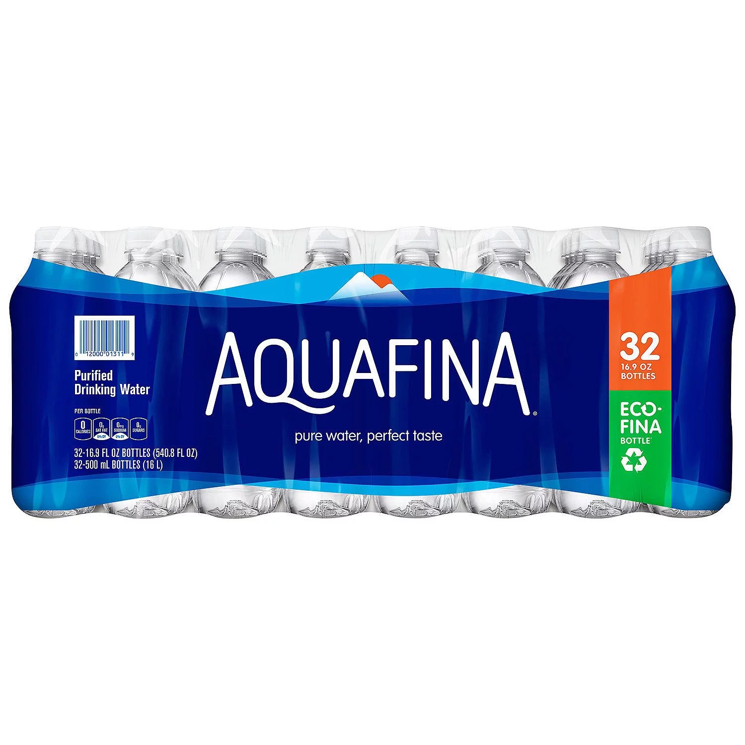 Aquafina Purified Drinking Water, 16.9 Ounce (32 Bottles)