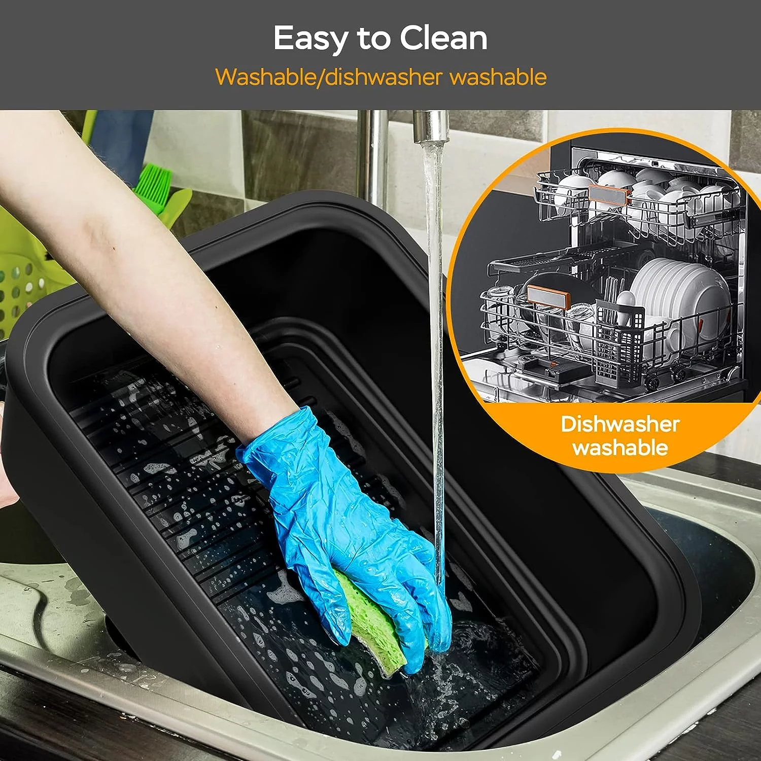 Geek Chef Electric Smokeless Indoor Grill, 7-in-1 Electric Indoor Nonstick Grill, Portable BBQ Grill with Temperature Control, Non-Stick, Dishwasher Safe, 1500W, Black