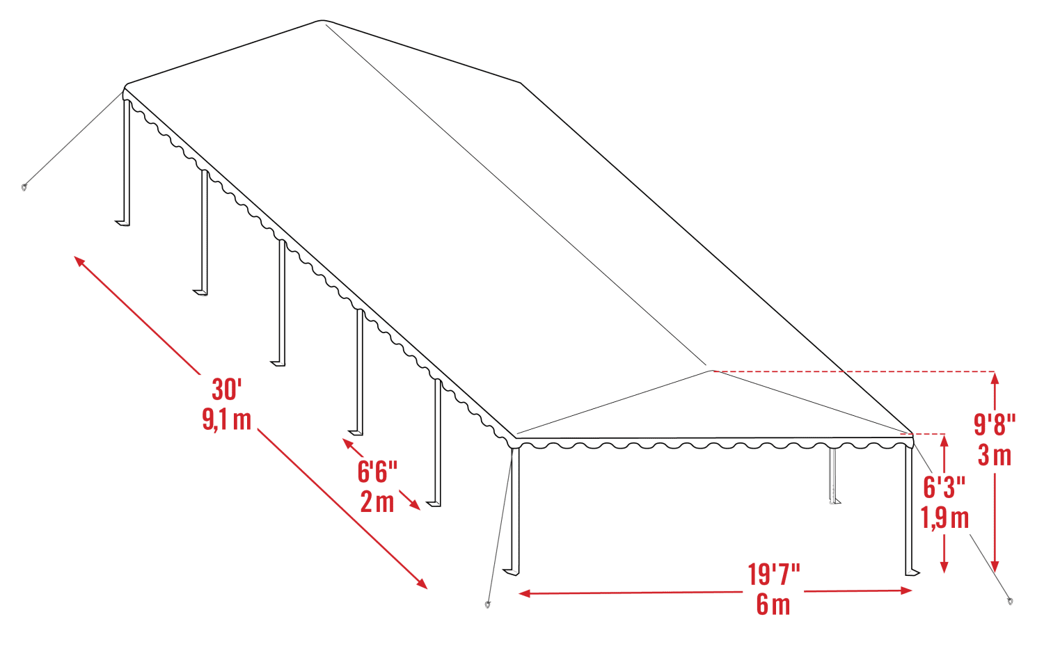 GAZEBO PARTY TENT 20 X 30 WHITE