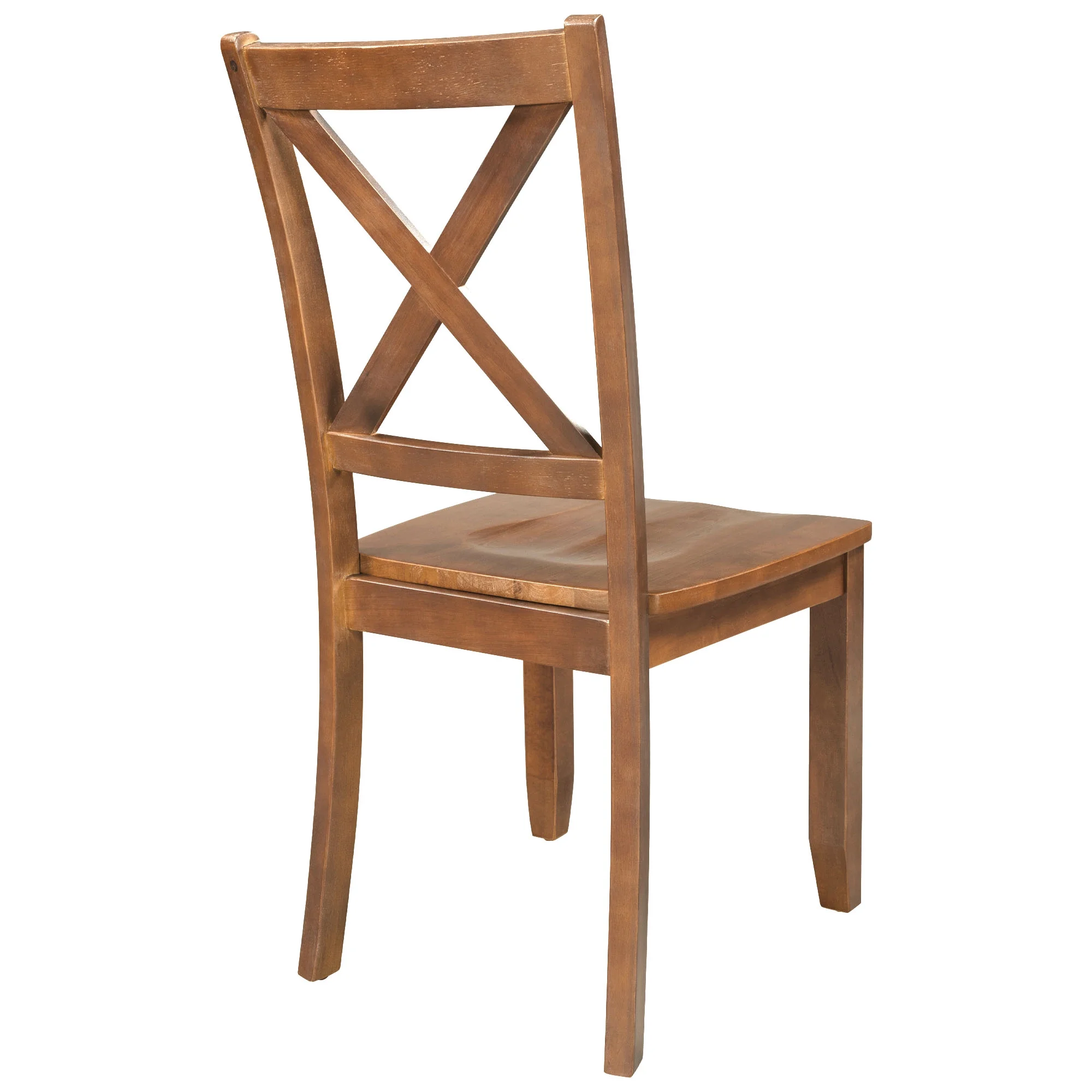 PAPROOS 3 Piece Wood Dining Table Set with Drop Leaf and 2 X-back Chairs, Modern Dining Room Table and Chairs Set for Small Space, Brown