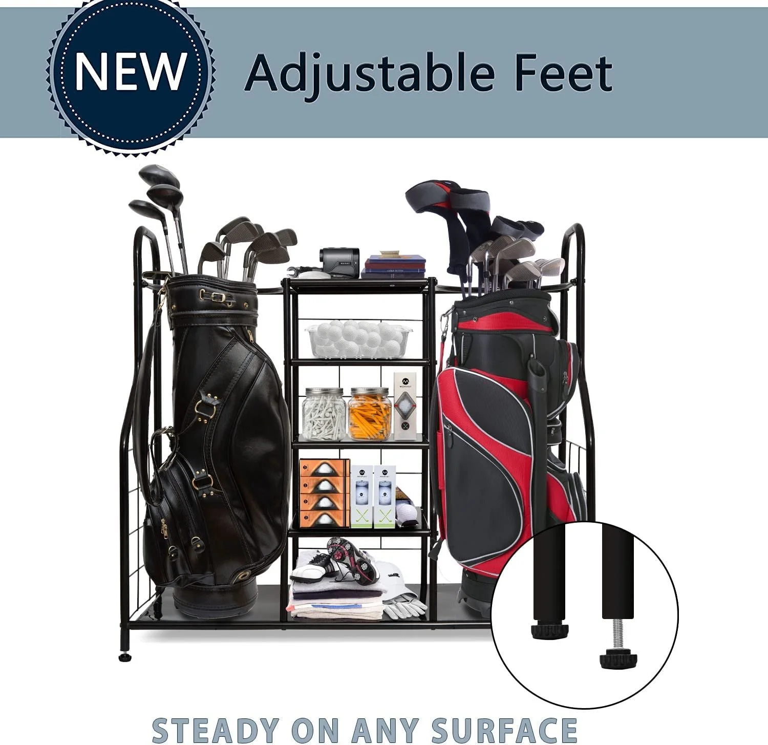 Morvat Double Extra Large Metal Golf Organizer Stand