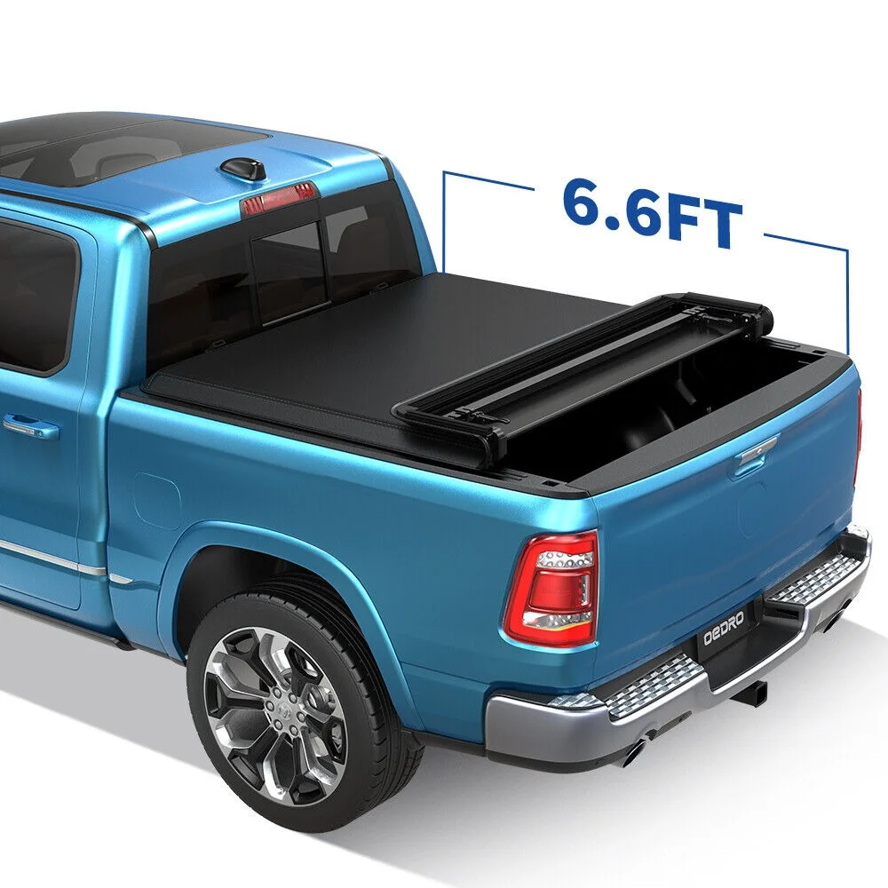 Ledkingdomus 6.6ft Fold Tonneau Cover Soft Truck Bed Cover for 2014-2019 Chevy Silverado/GMC Sierra 1500