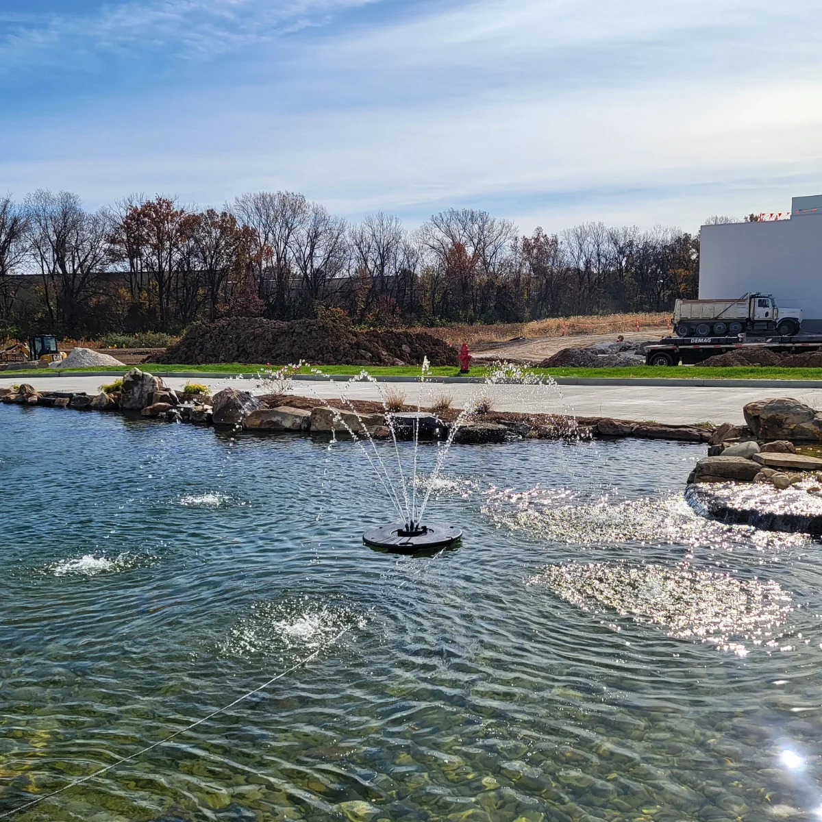 HALF OFF PONDS 1/4 HP Floating Fountain | 100 foot Cord | 9 Patterns | Surface Aeration for Ponds | AQF3000-100