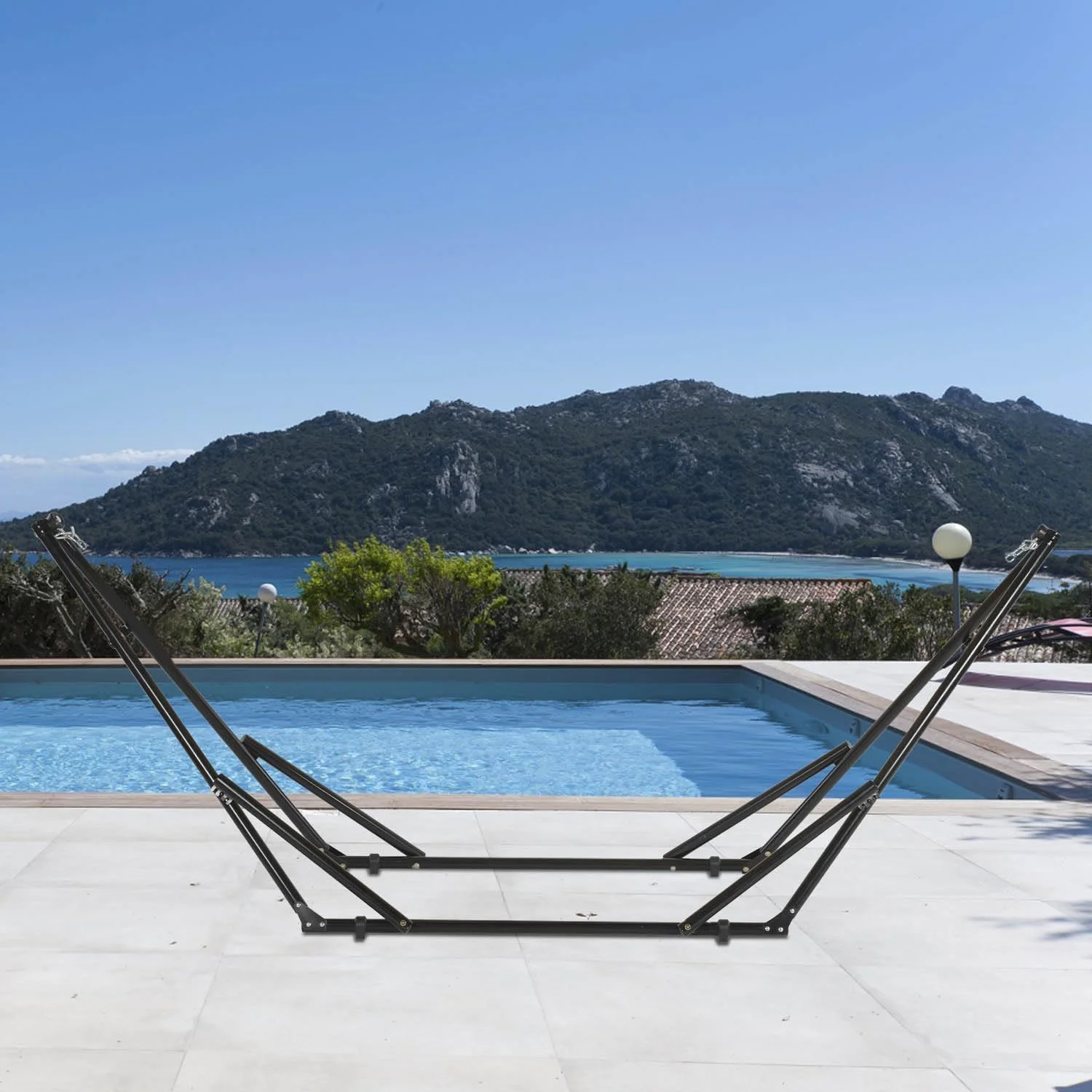 Dkelincs Hammock Stand Only, Foldable Portable Stand 3 Gear Adjustment Steel Hammock Stand with Carrying Case