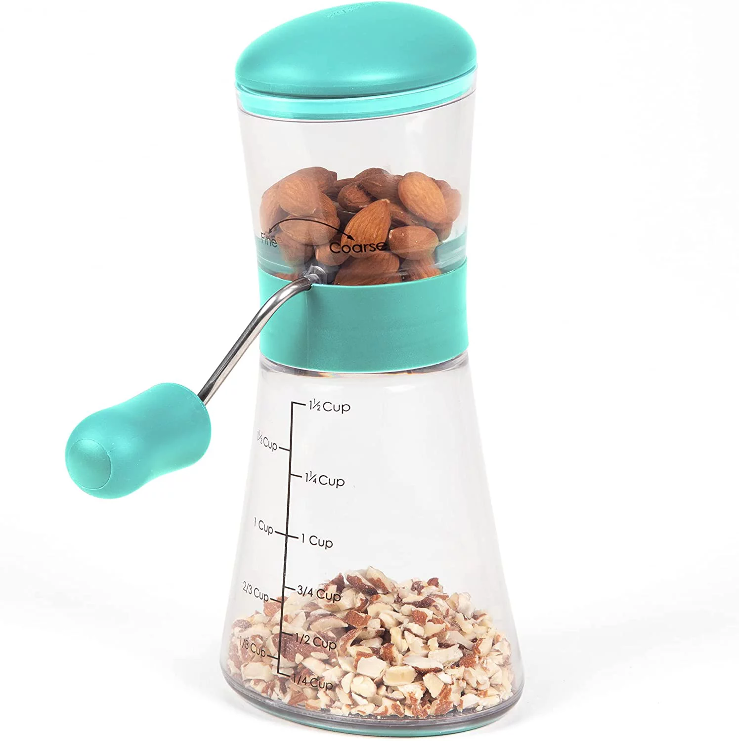 Prepworks by Progressive Nut Chopper with Non-Skid Base, Turquoise