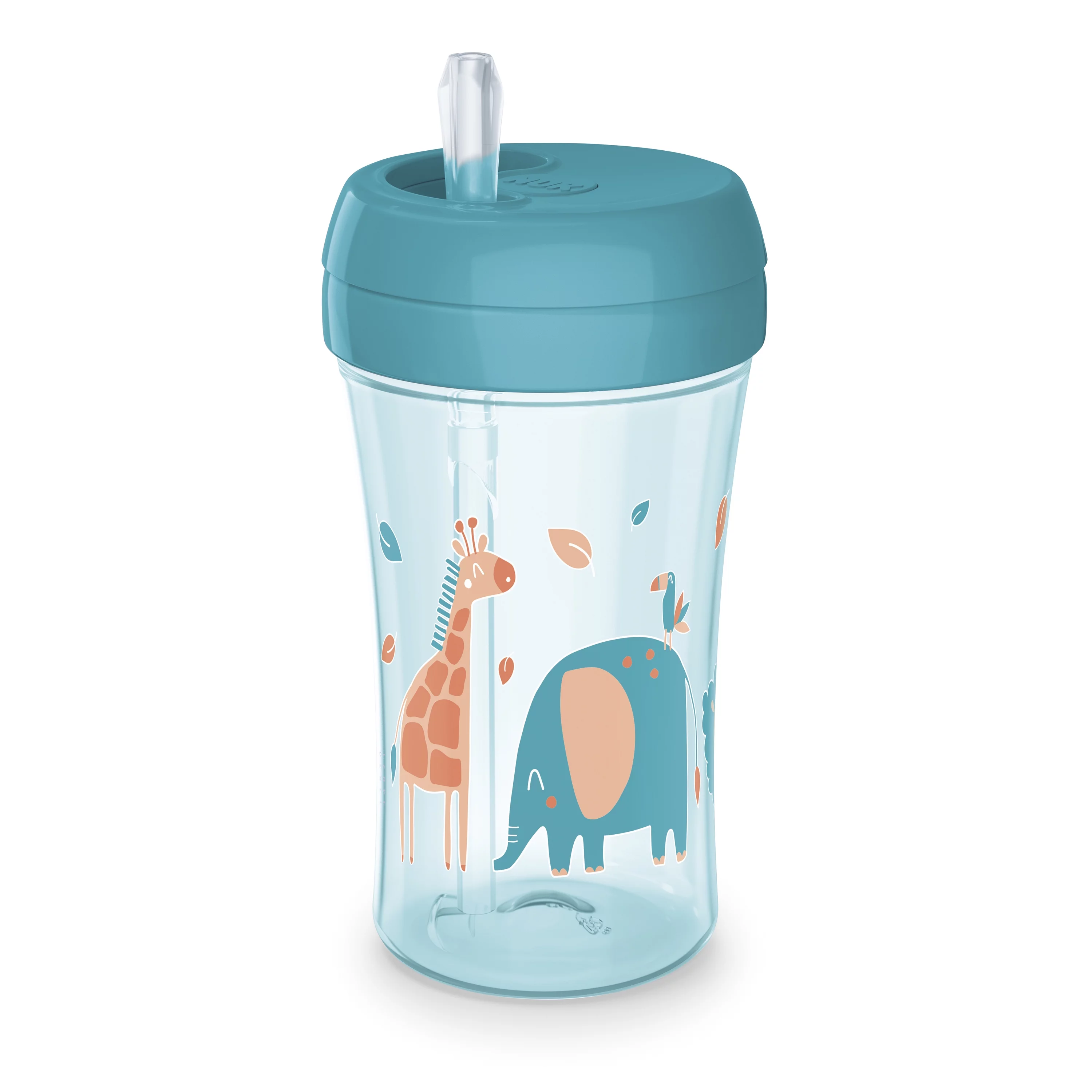 NUK Easy Straw Leak-Proof Cup, BPA-Free, Jungle, 12+ Months Hard Spout Sippy Cup