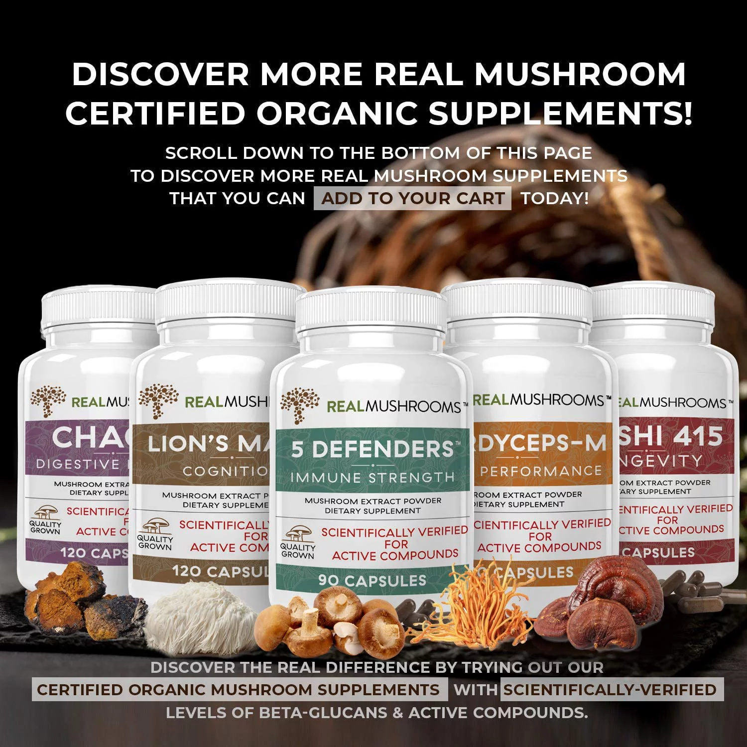 Real Mushrooms Cordycep-M, Peak Performance, 120 Capsules