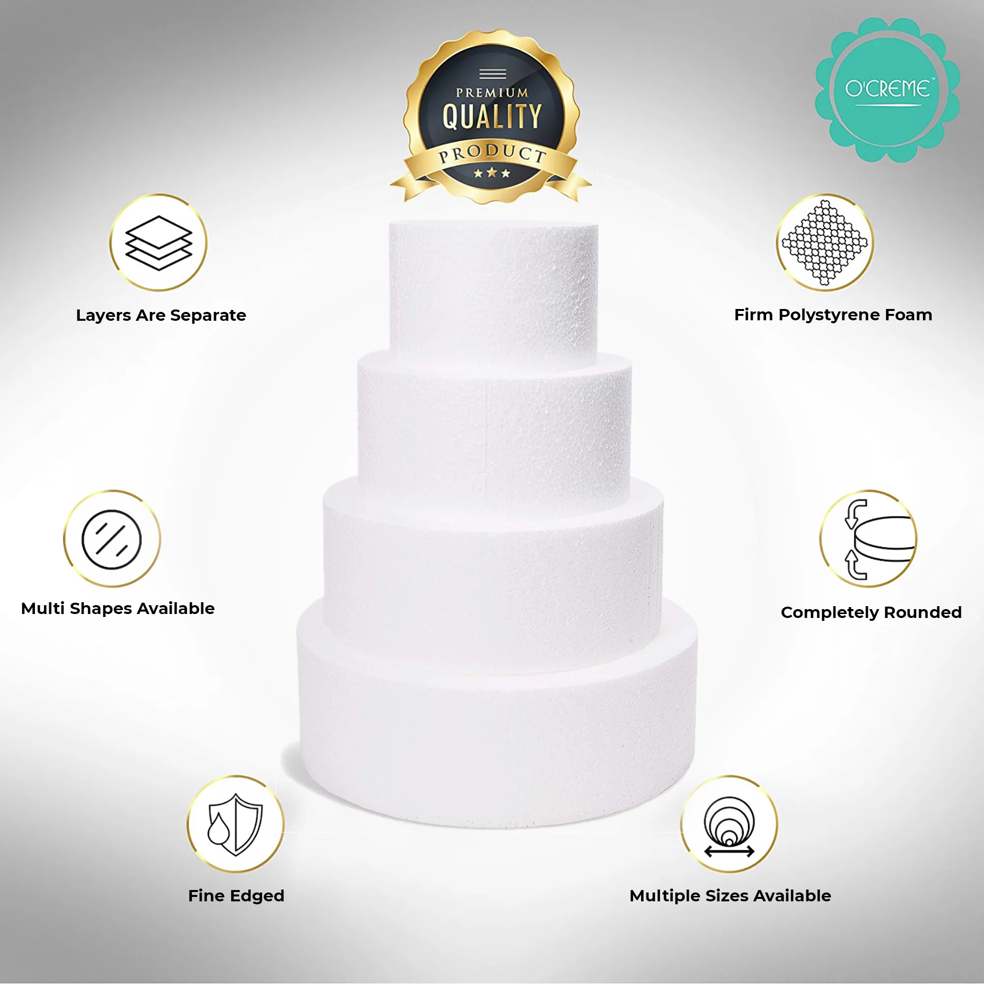 Square Cake Dummy, Styrene - 20