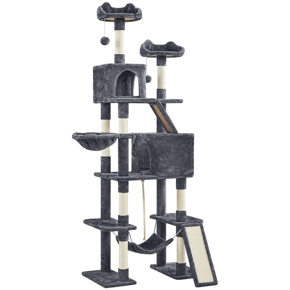 Easyfashion 82.5inch Multi Level Cat Tree, Dark Gray