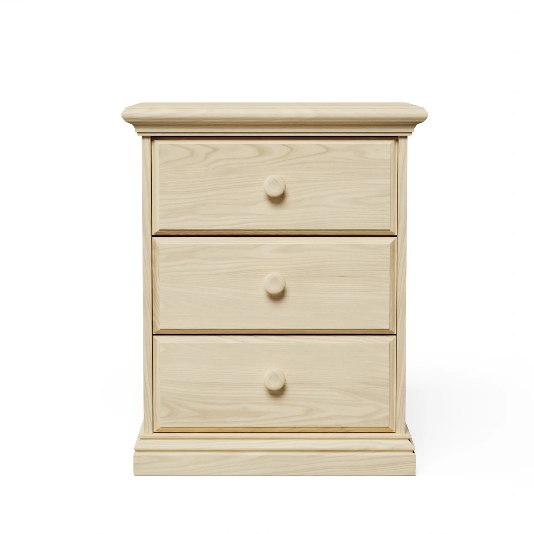3 Drawers Arizona Nightstand Solid Pine Wood Fully Assembled Wooden Bedside Table