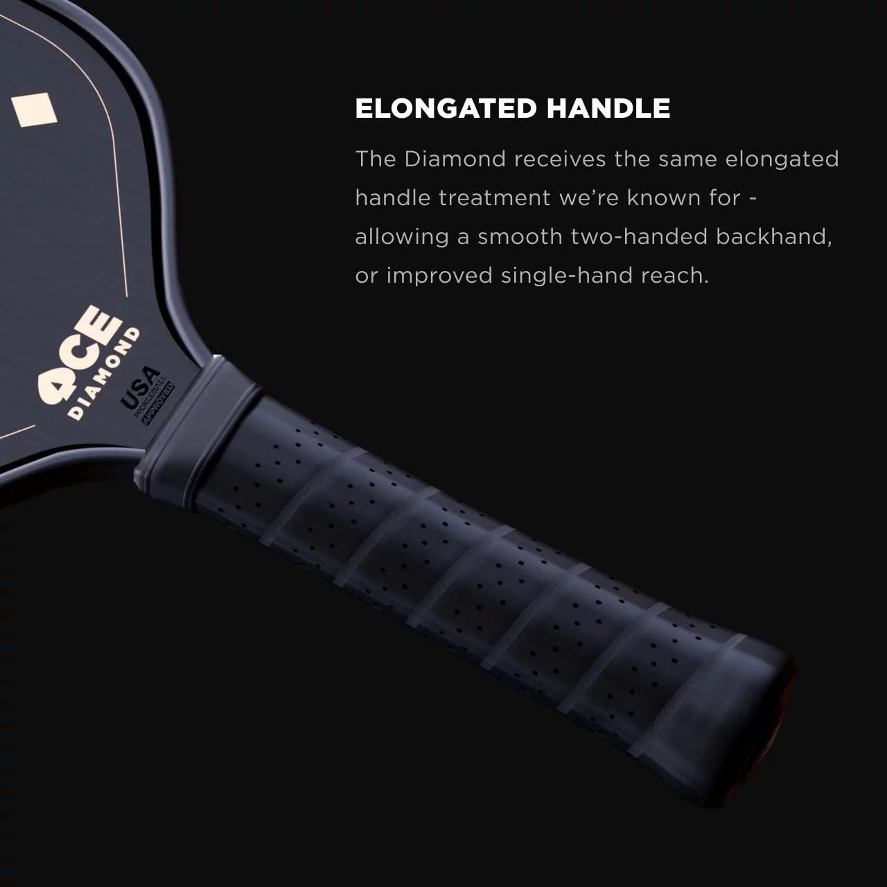 ACE Pickleball Diamond - Premium Pickleball Paddle, Made of Carbon Fiber - USAPA Approved Best Pickle Ball Racket for Tournament Play - Non-Slip Grip Texture, Spin & Control with Aramid Honeycomb Core