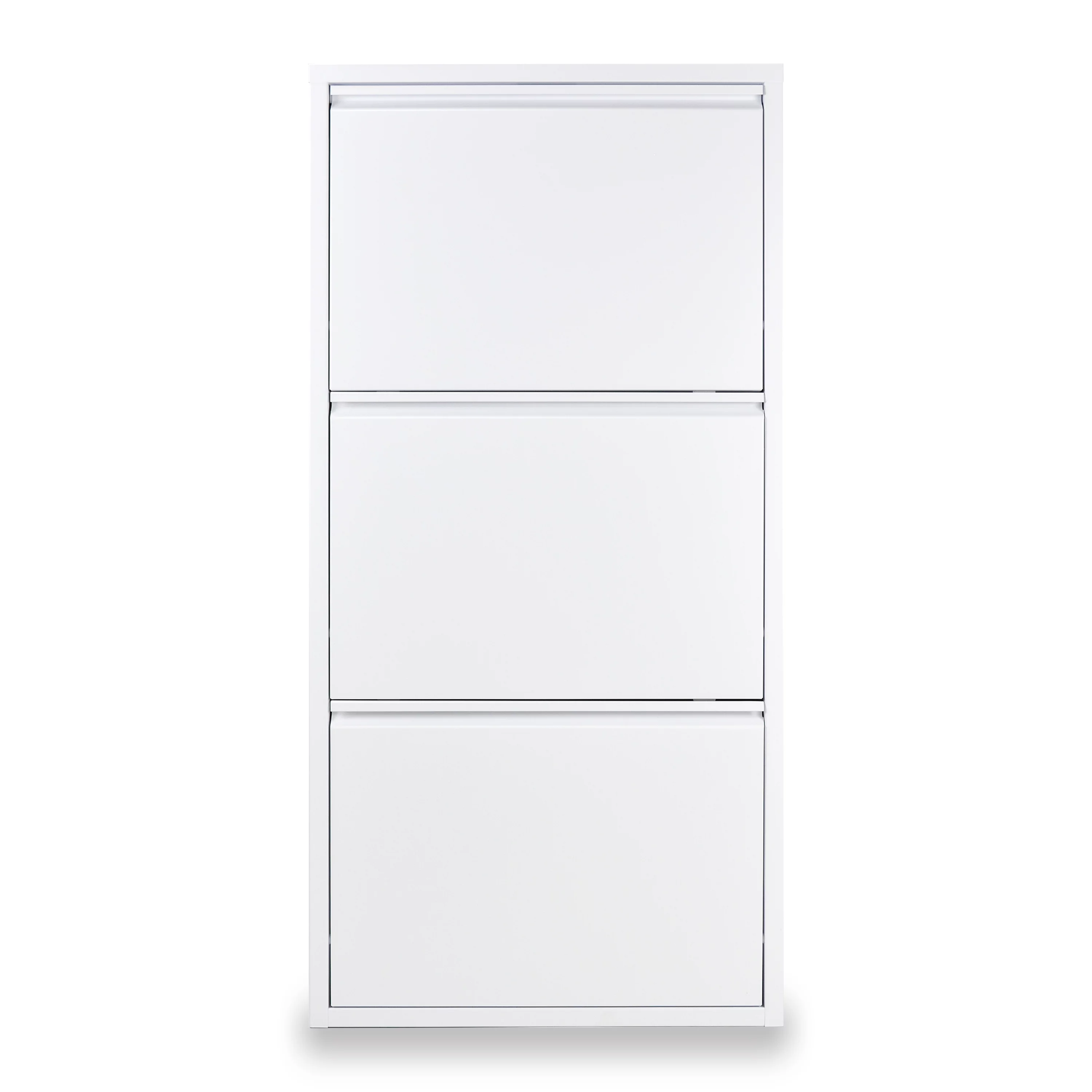 SLIMLINE Metal Shoe Cabinet, 3 Drawer, 41x20x6