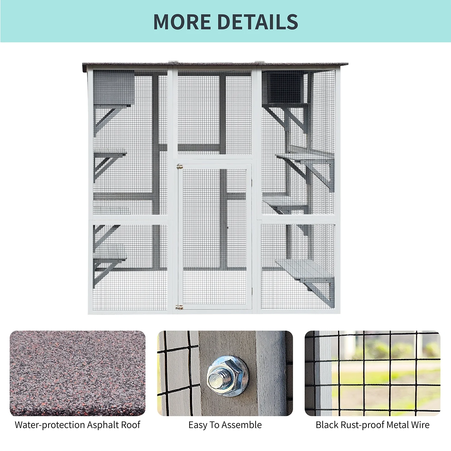 Wooden Catio Outdoor Cat Enclosure, 71