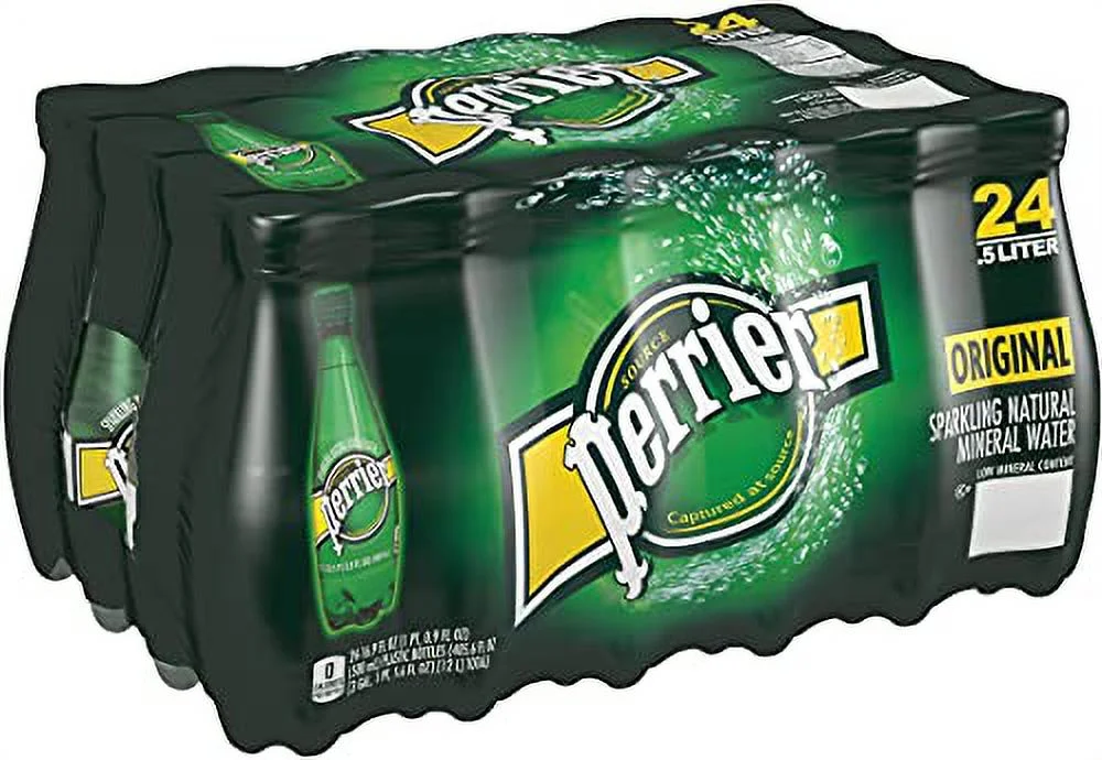 Perrier Mineral Water, .5 Liter, Portable Plastic Bottles, 24/CT, GN