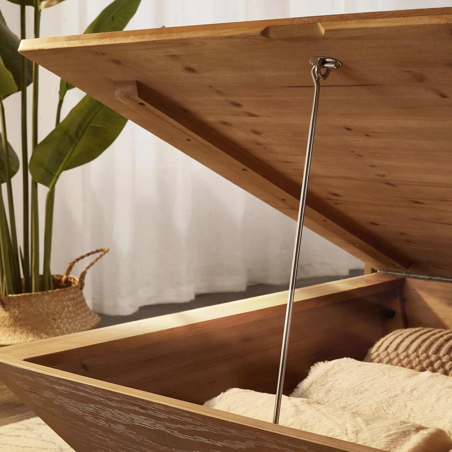 Gexpusm Farmhouse Coffee Table with Storage, Retro Square Wood Center Table for Living Room