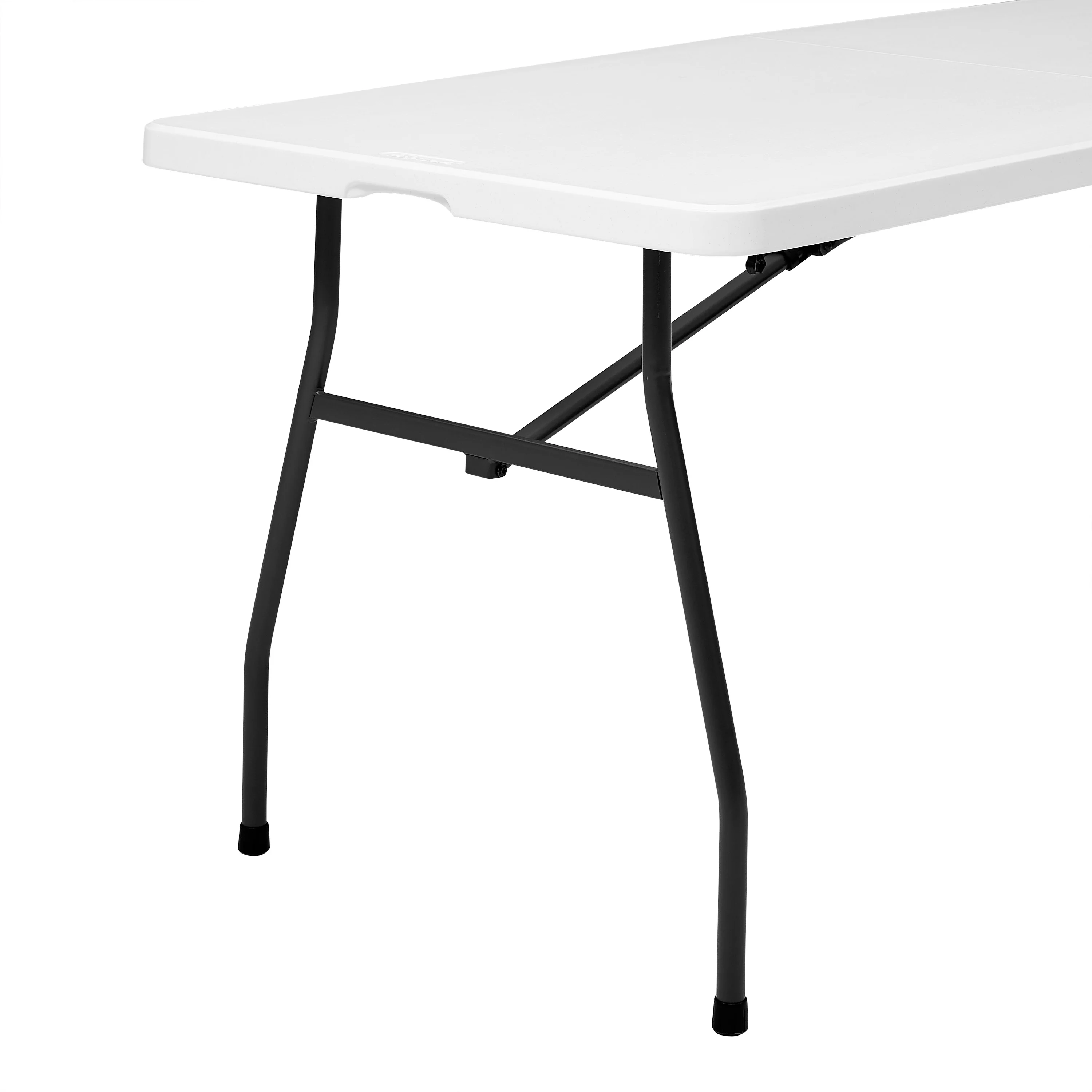Mainstays 6 Foot Fold-in-Half Plastic Table, Indoor Outdoor, White Granite