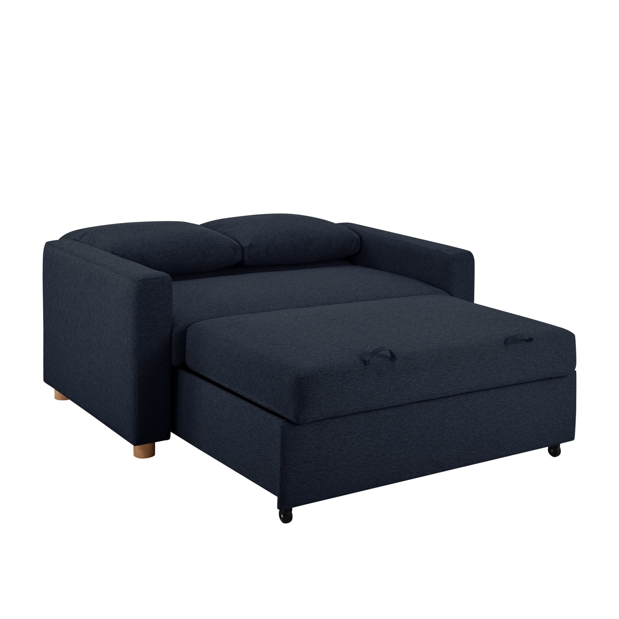 Serta Tacoma Convertible Sofa in Navy Blue Fabric Upholstery