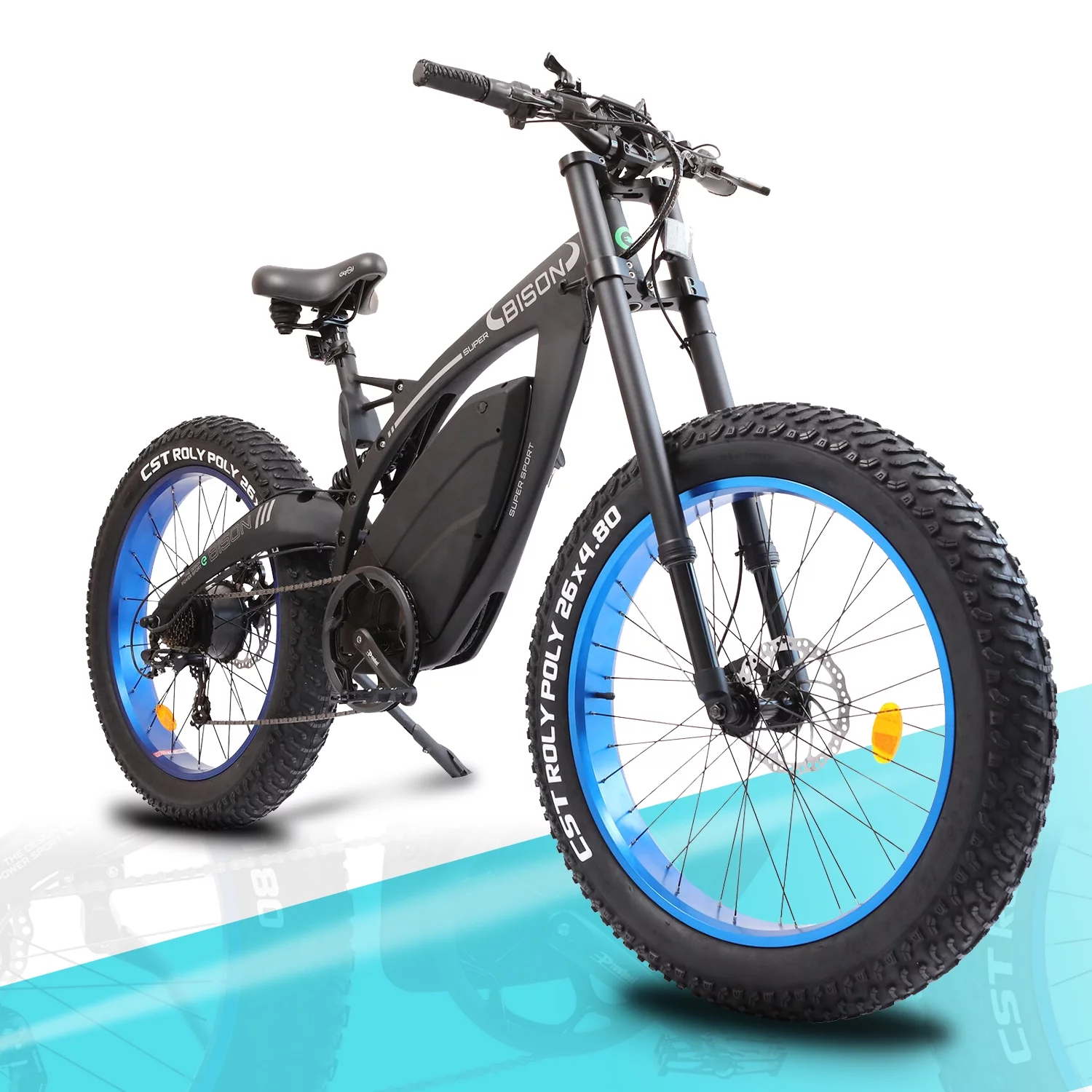Ecotric 750 W Electric MTB Bike 18 Ah 48 V Battery 26 x 4.8 In. Fat Tire Full Suspension Fork Aluminum Frame Men's Mountain Bike Beach E-Bike Snow Bicycle for Adults A-E516646