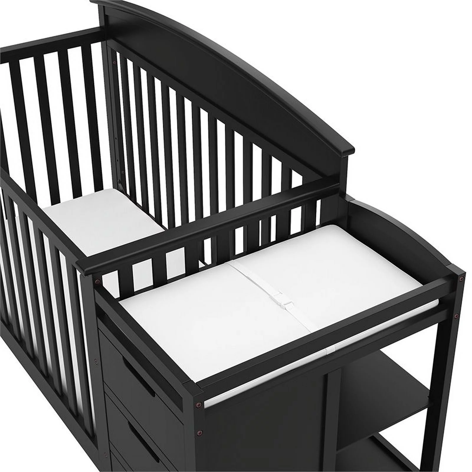 Graco Benton 4-in-1 Convertible Baby Crib and Changer, Black