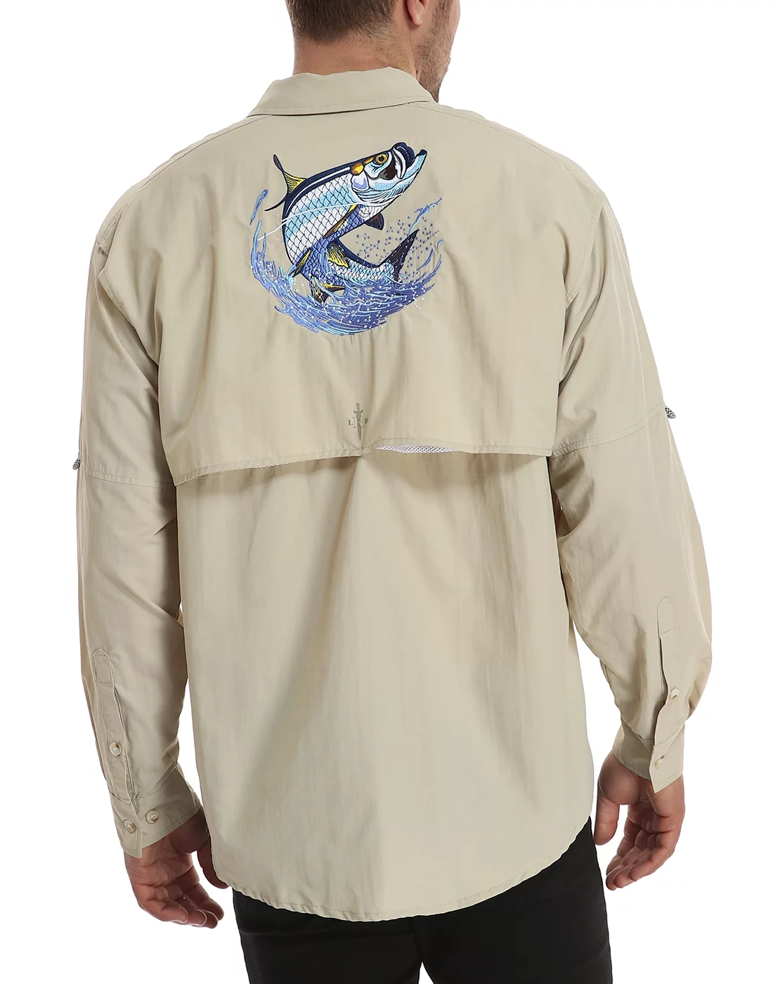LRD Men's UPF 30 Long Sleeve Button Down Fishing Shirts Tarpon XL
