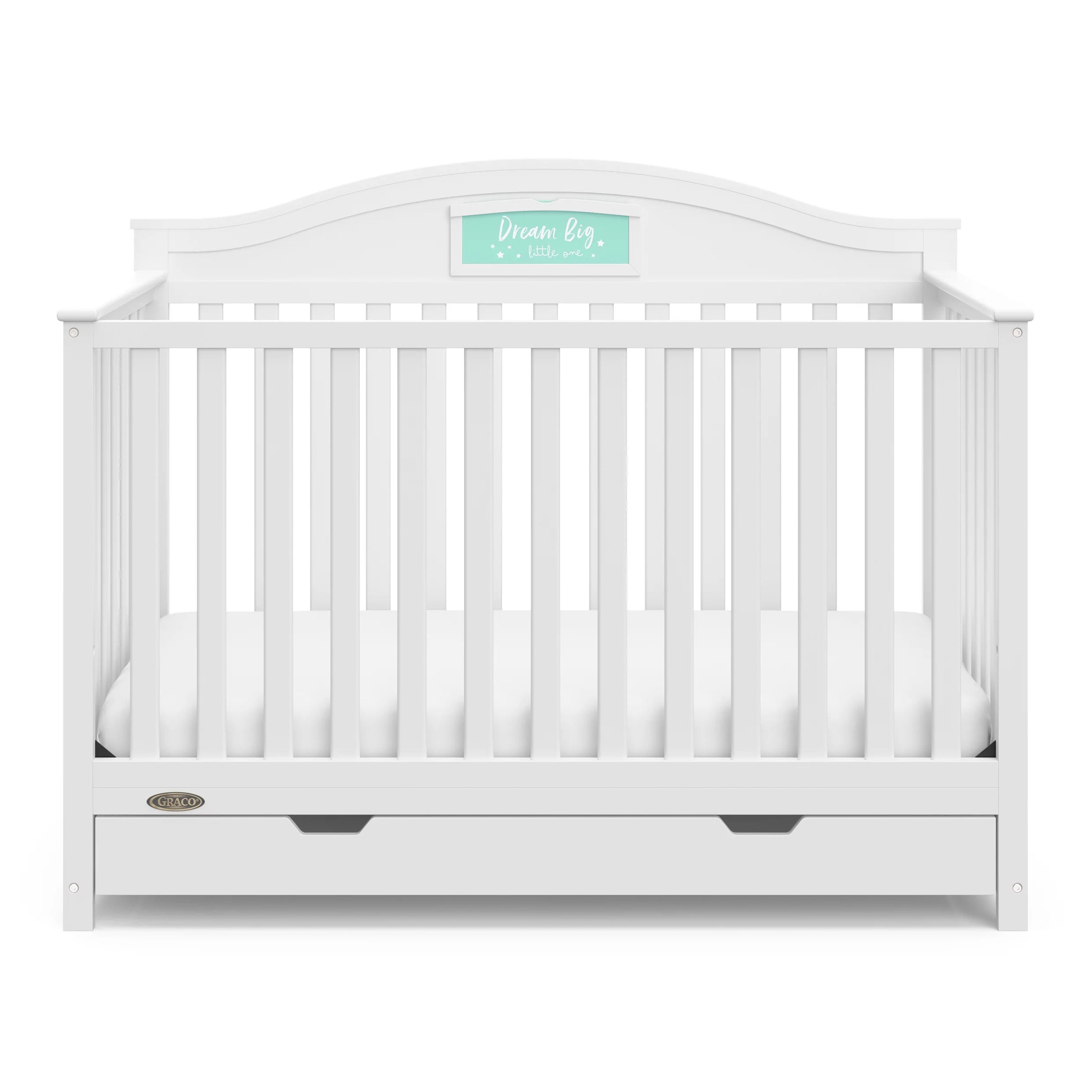 Graco Story 5-in-1 Convertible Baby Crib with Drawer, White