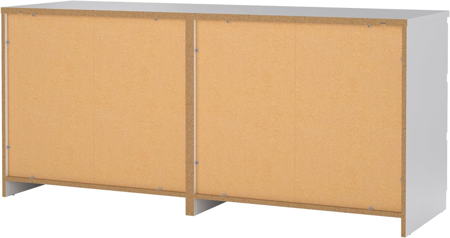 ONKER Scottsdale 6 Drawer Double Dresser, White High Gloss