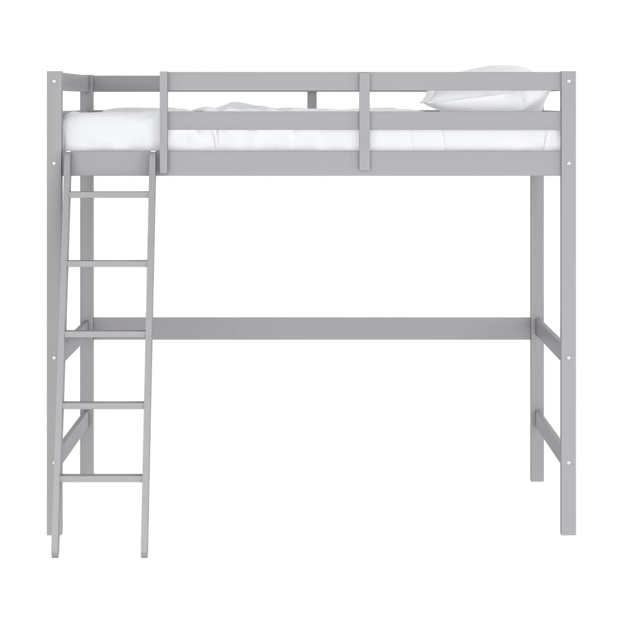 Hillsdale Campbell Wood Full Loft Bunk Bed with Ladder, up to 350 lbs Capacity, Gray